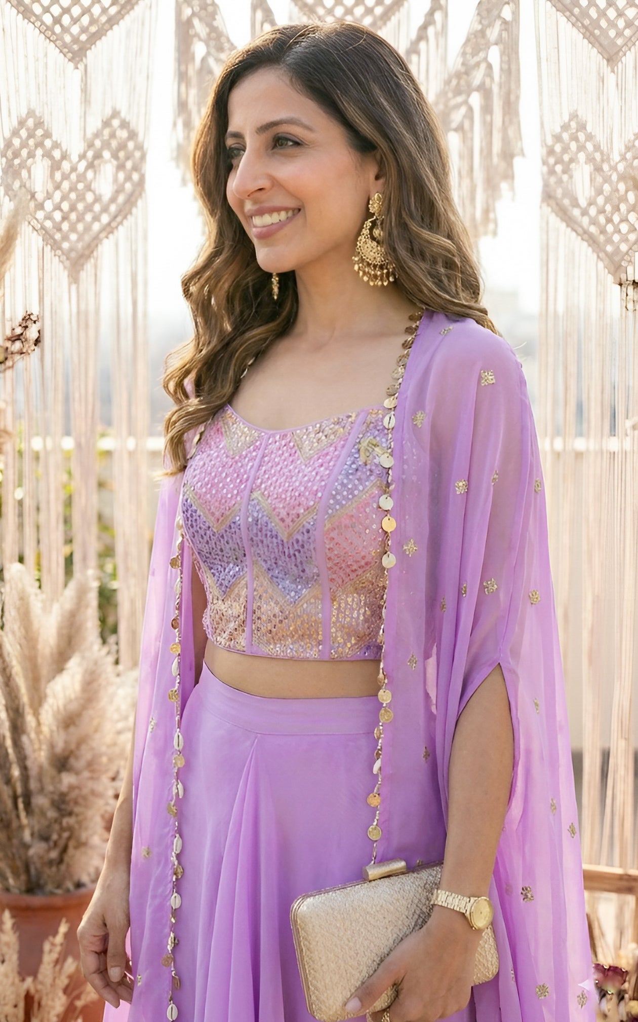 Lilac Corset & Draped Skirt Co-ord Set