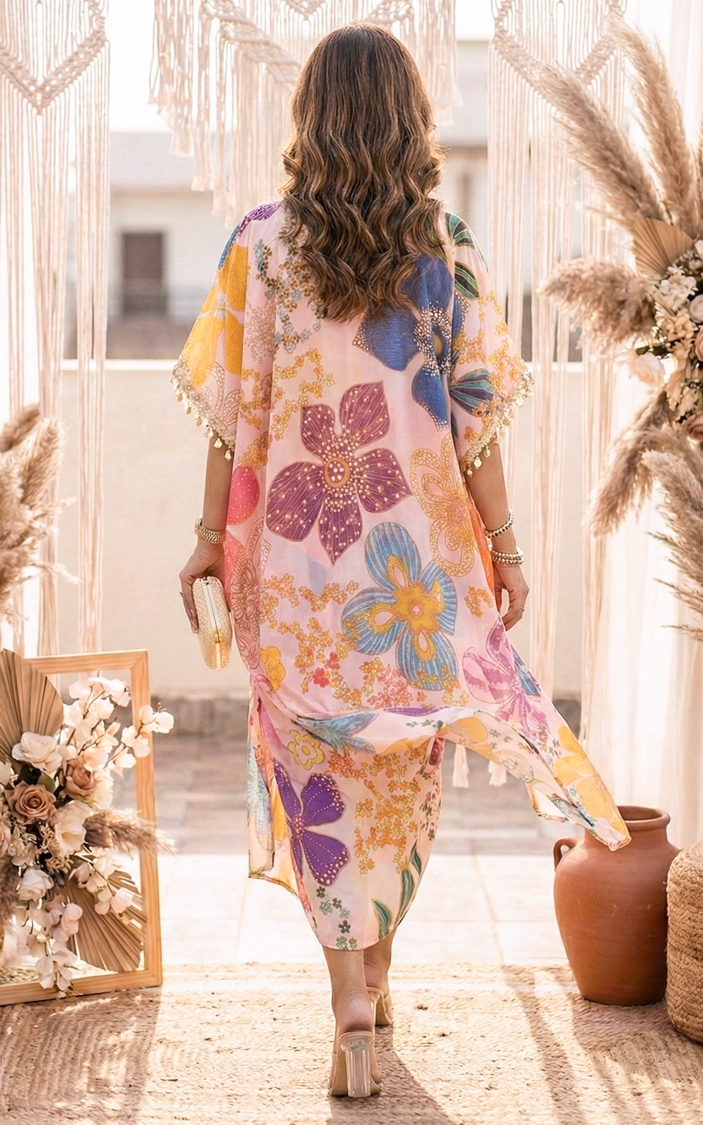 Vintage Floral Crop Top Draped Skirt Co-ord Set