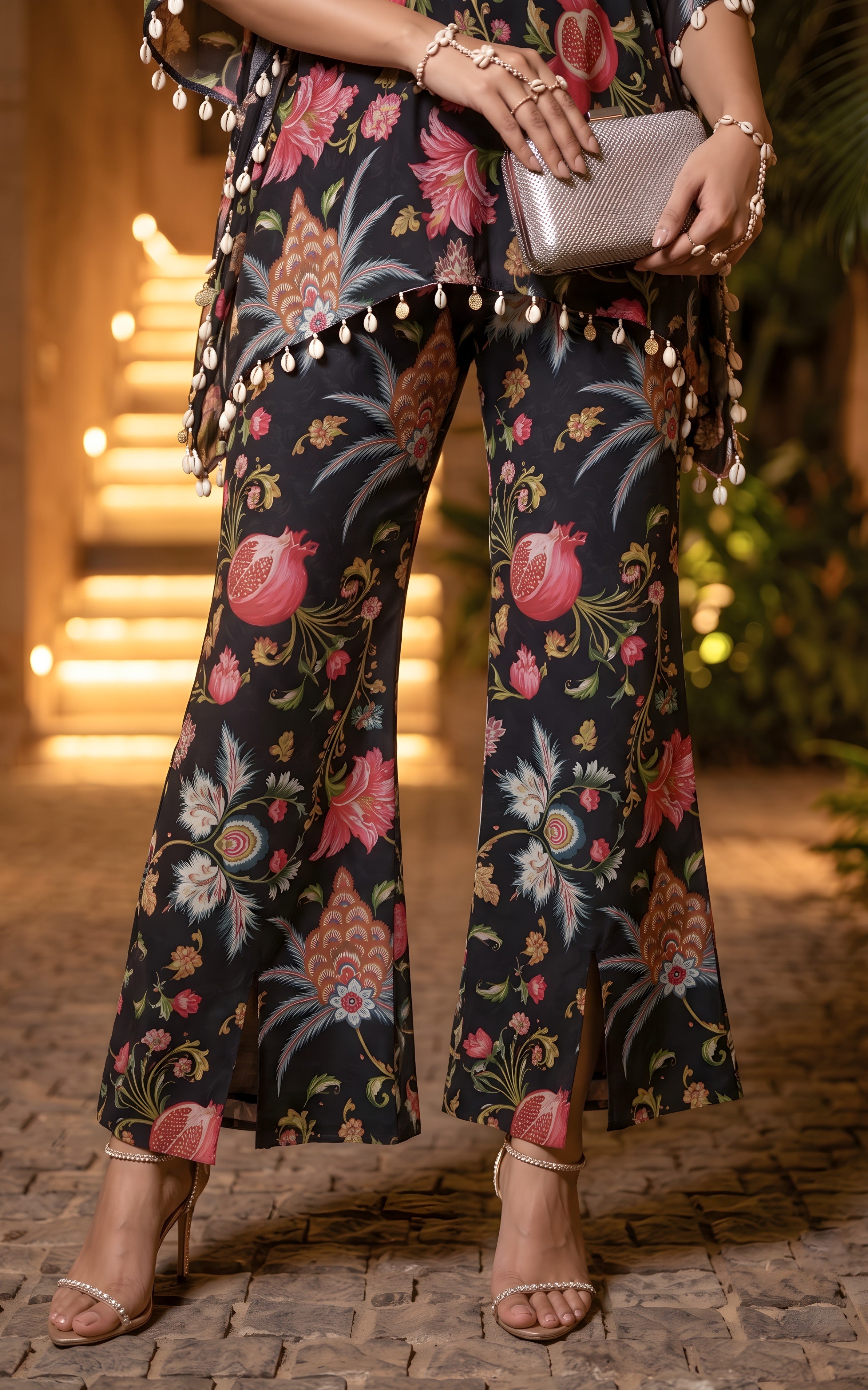 Black Anaar Print Festive Co-ord Set