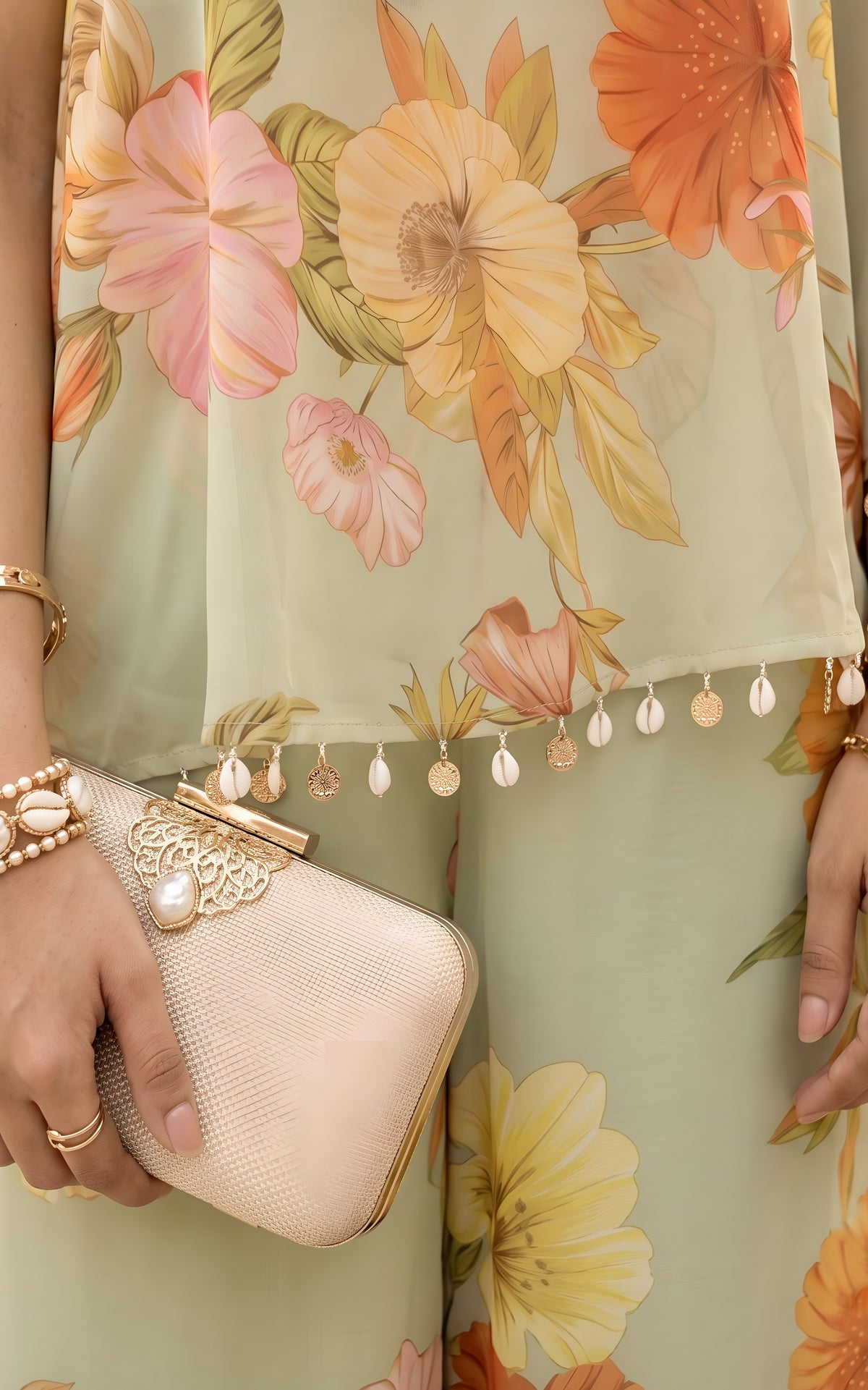 Sage Green One Shoulder Co-ord Set