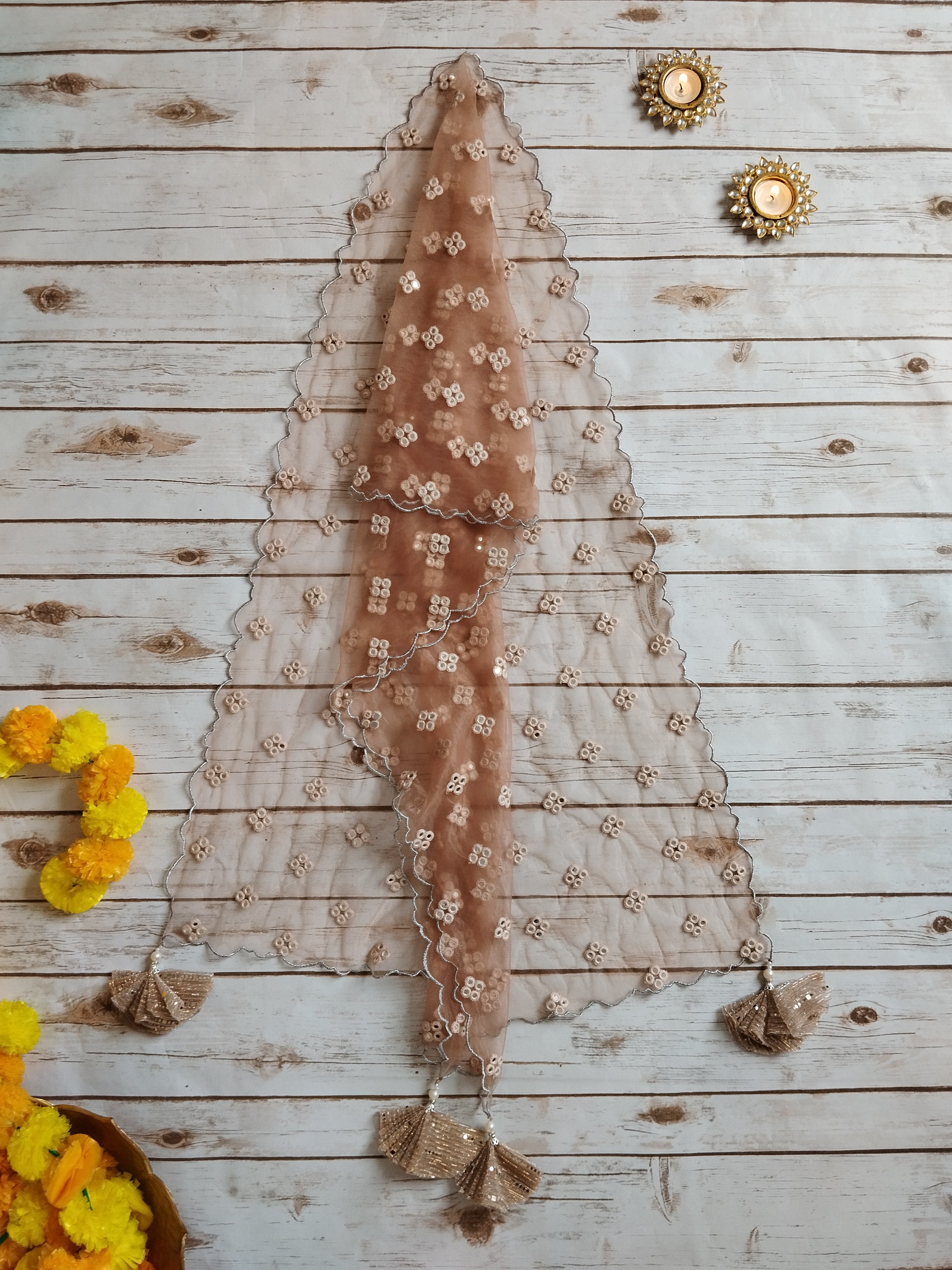 Old Rose Shimmer Kids Lehenga