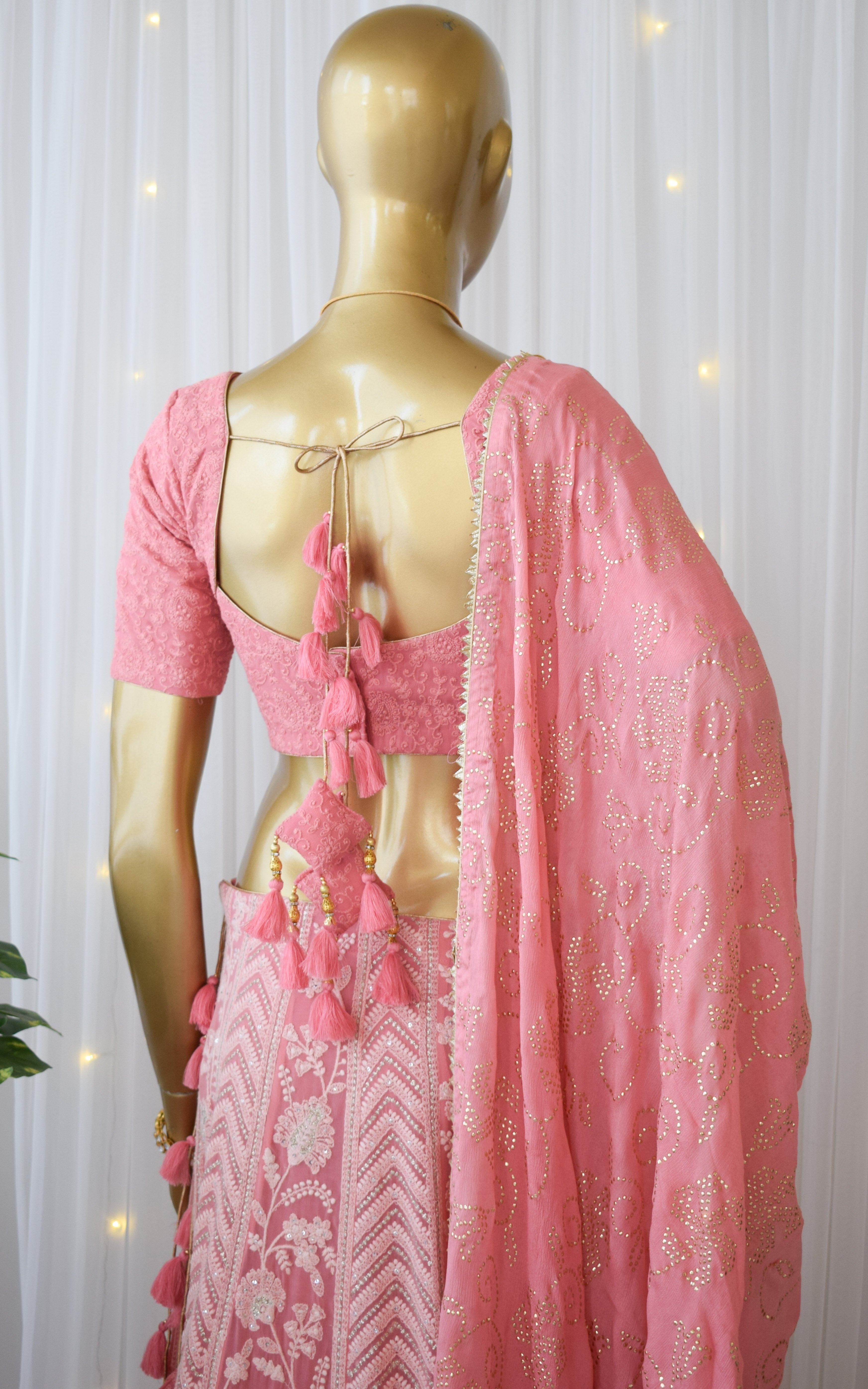 Vintage Pink Chikankari Lehenga