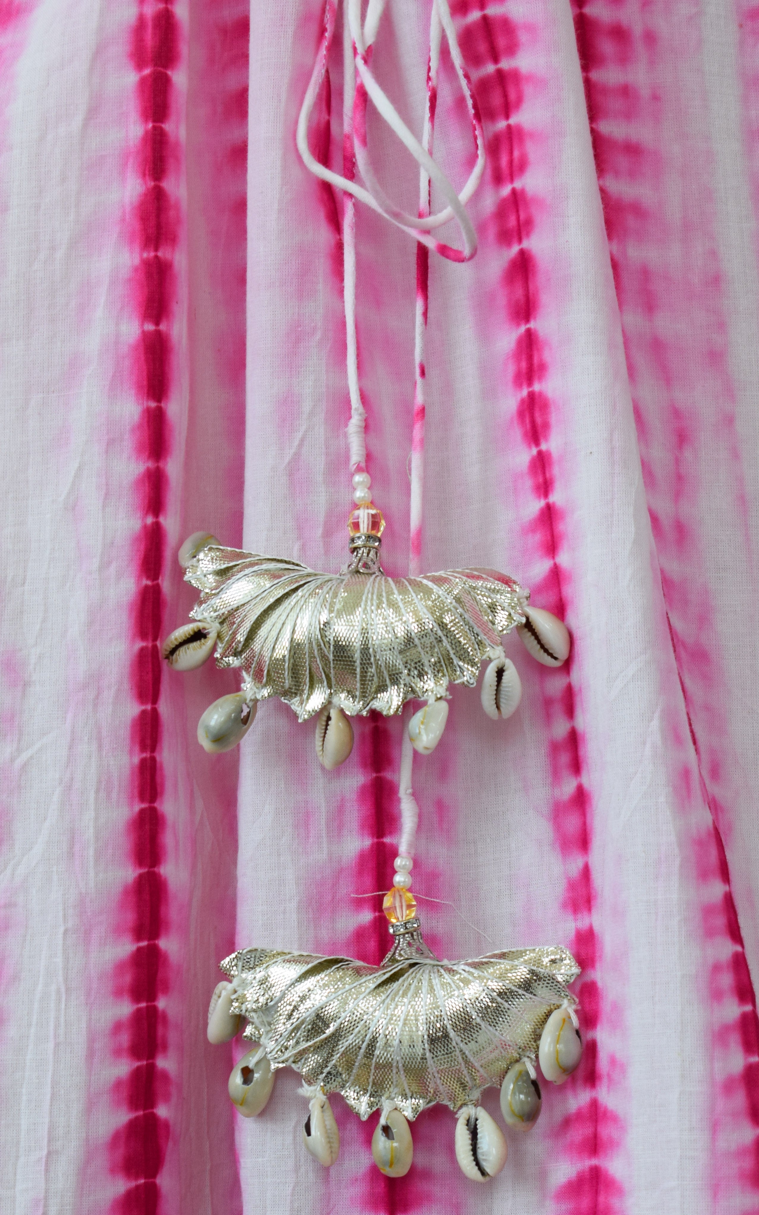 Hot Pink Shibori Kaftan & Pant Set