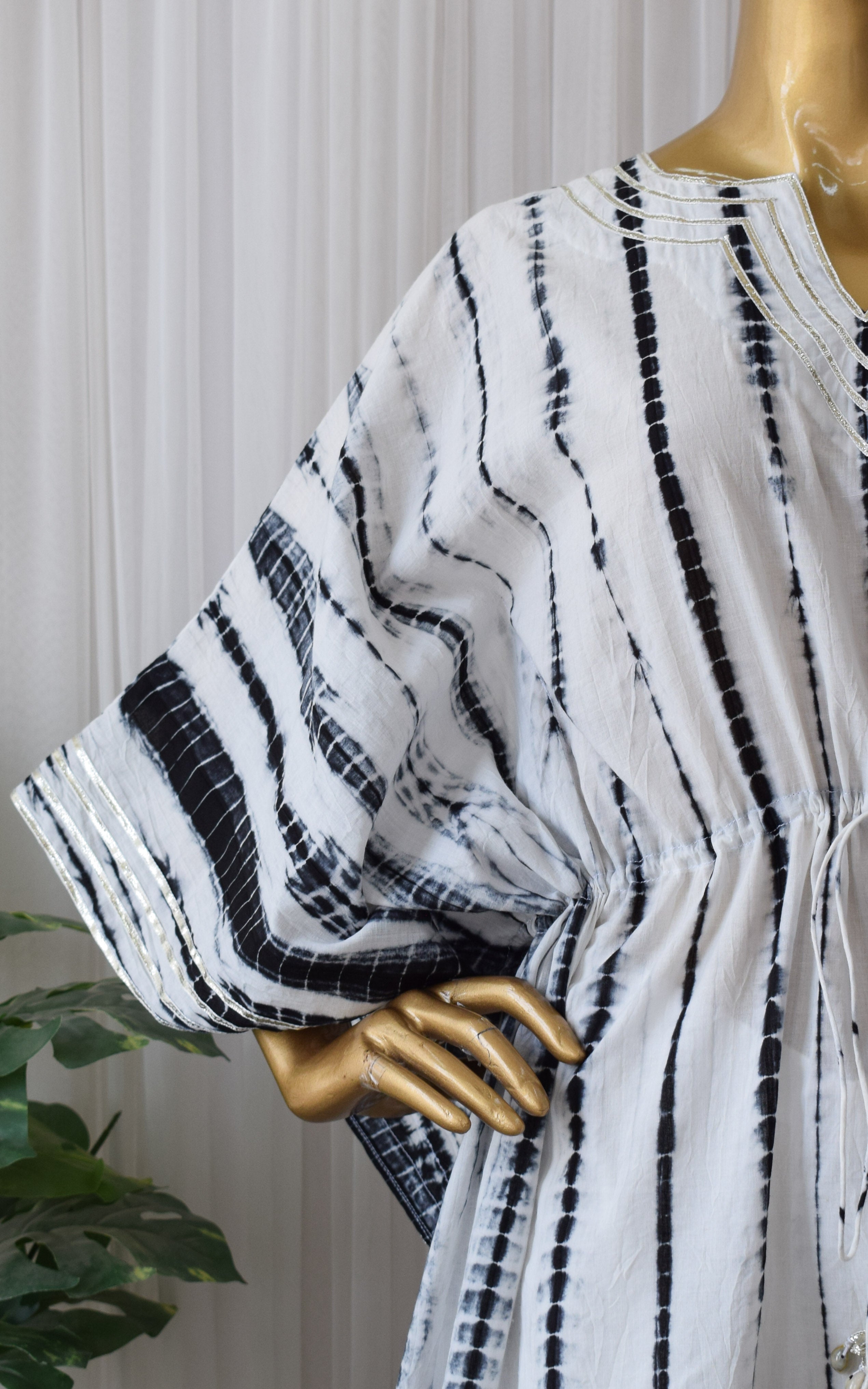 Black Shibori Kaftan & Pant Set