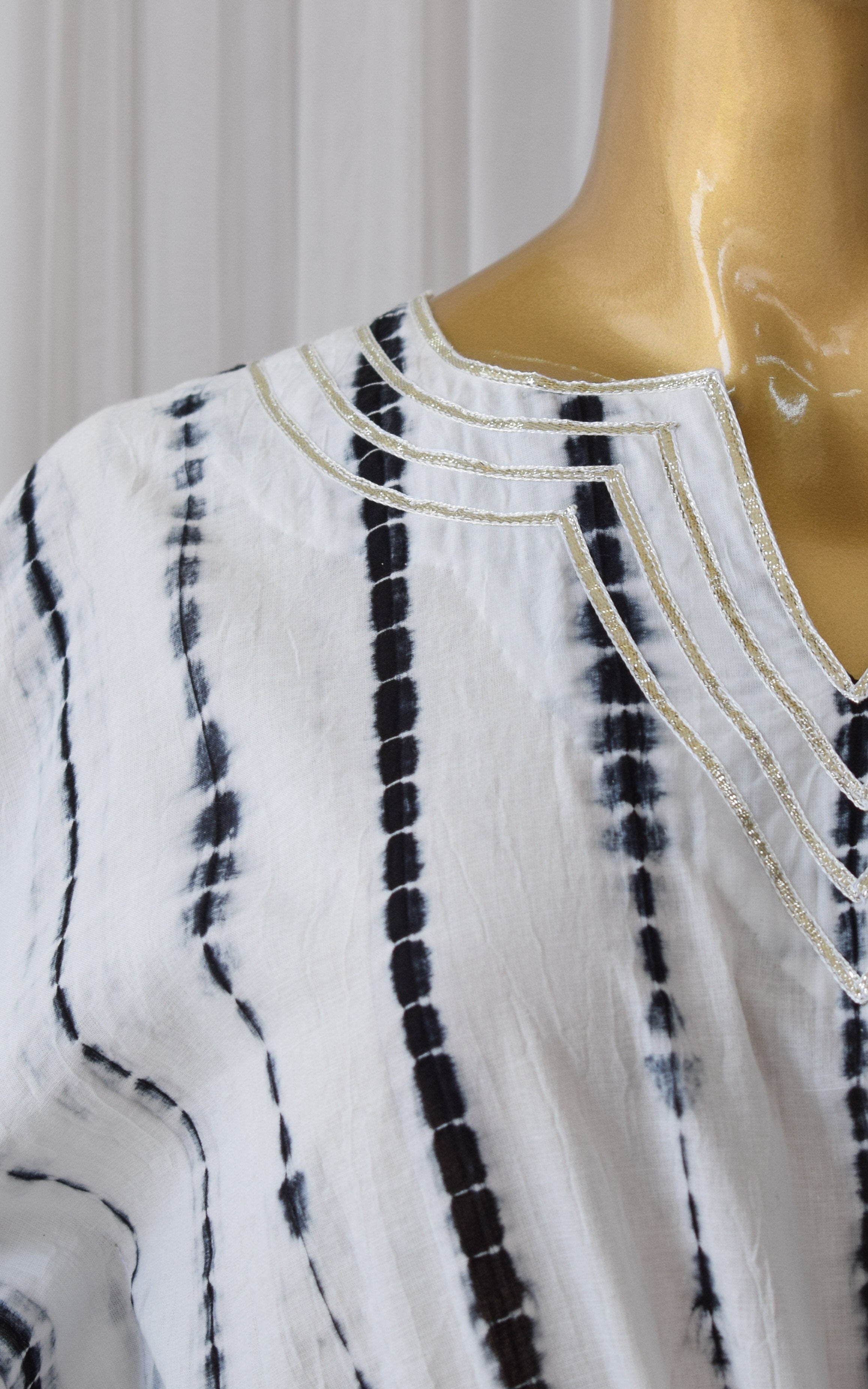 Black Shibori Kaftan & Pant Set