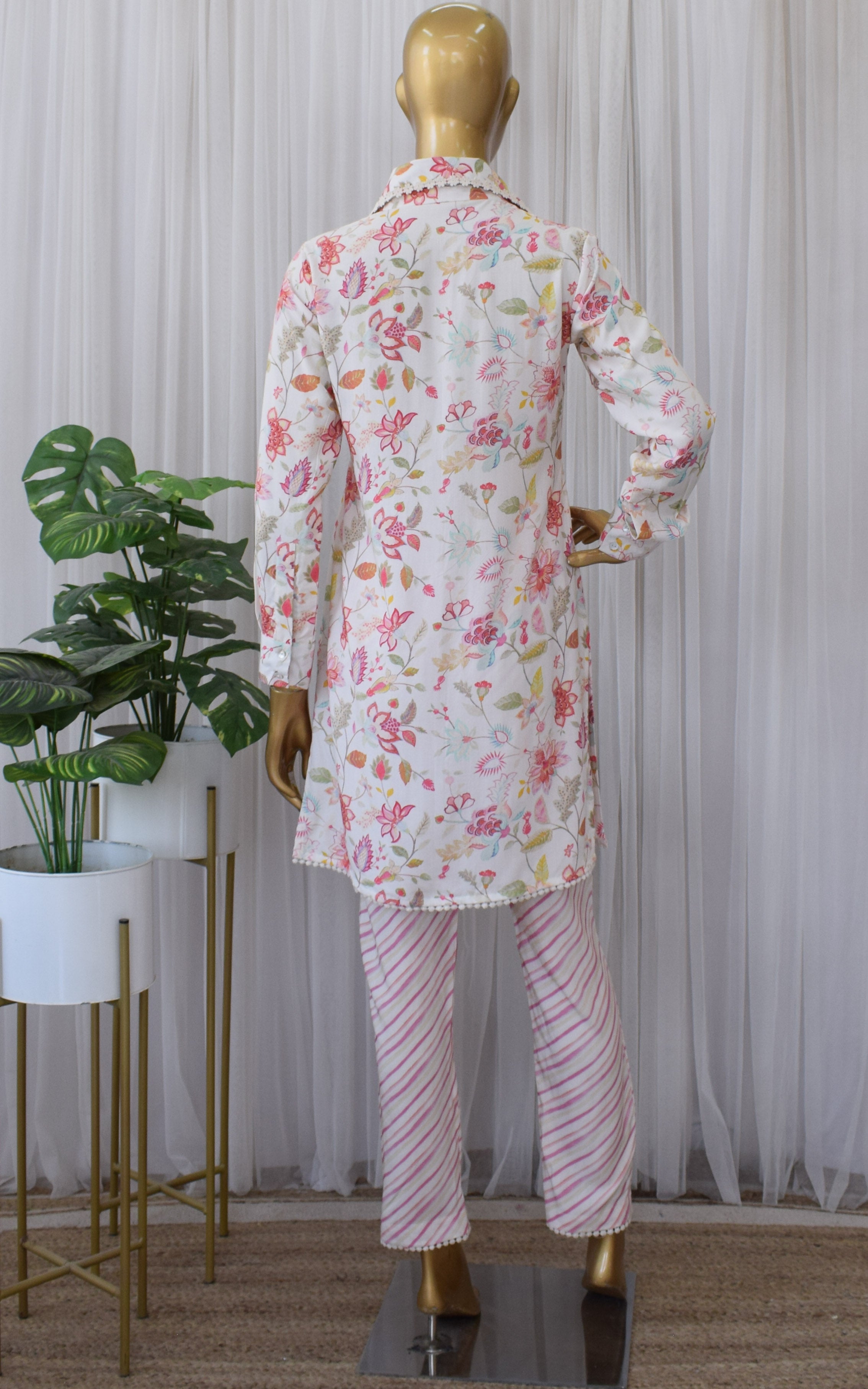 Vintage Floral Print Cotton Co-ord Set