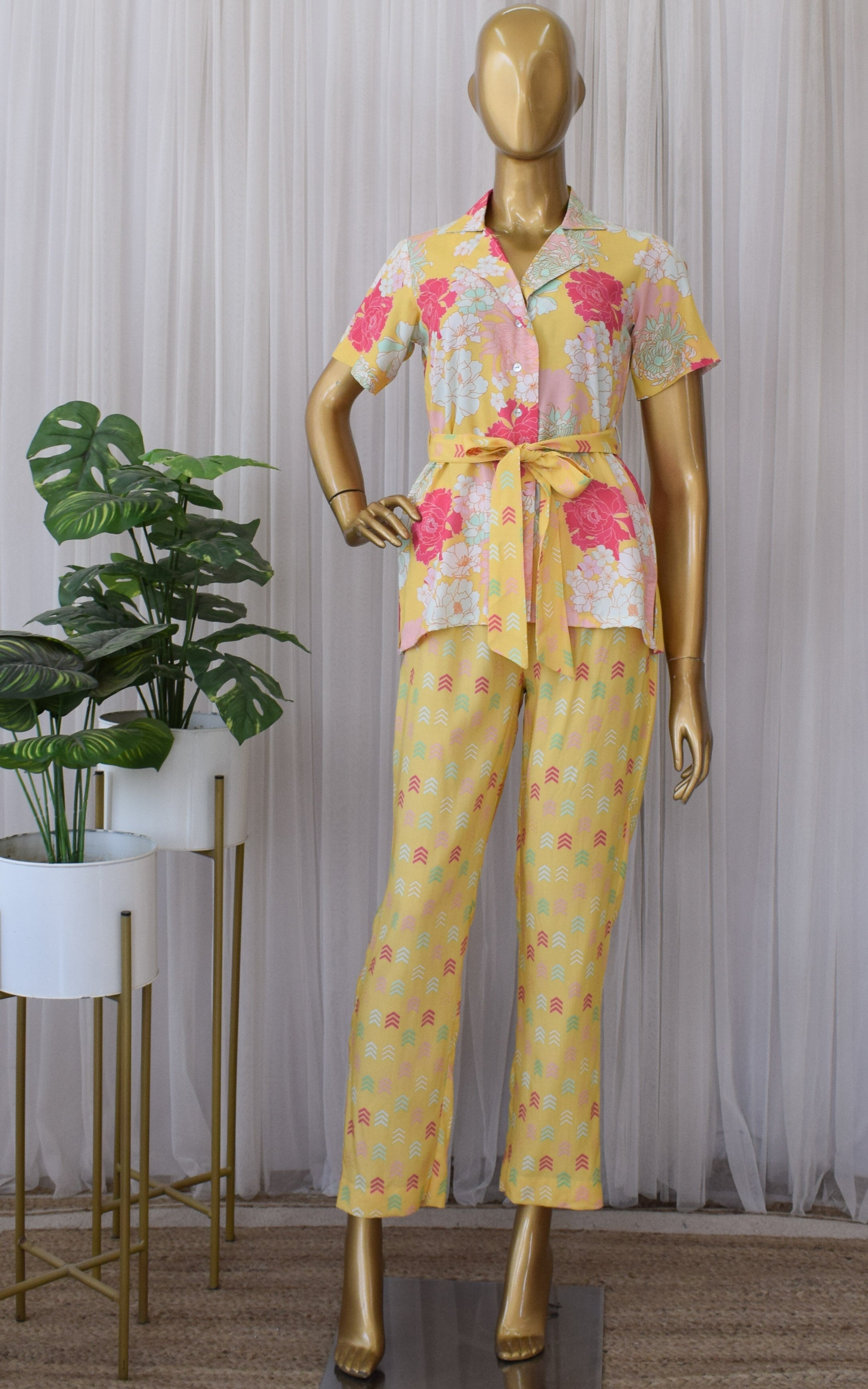 Yellow Printed Cotton Co-ord Set