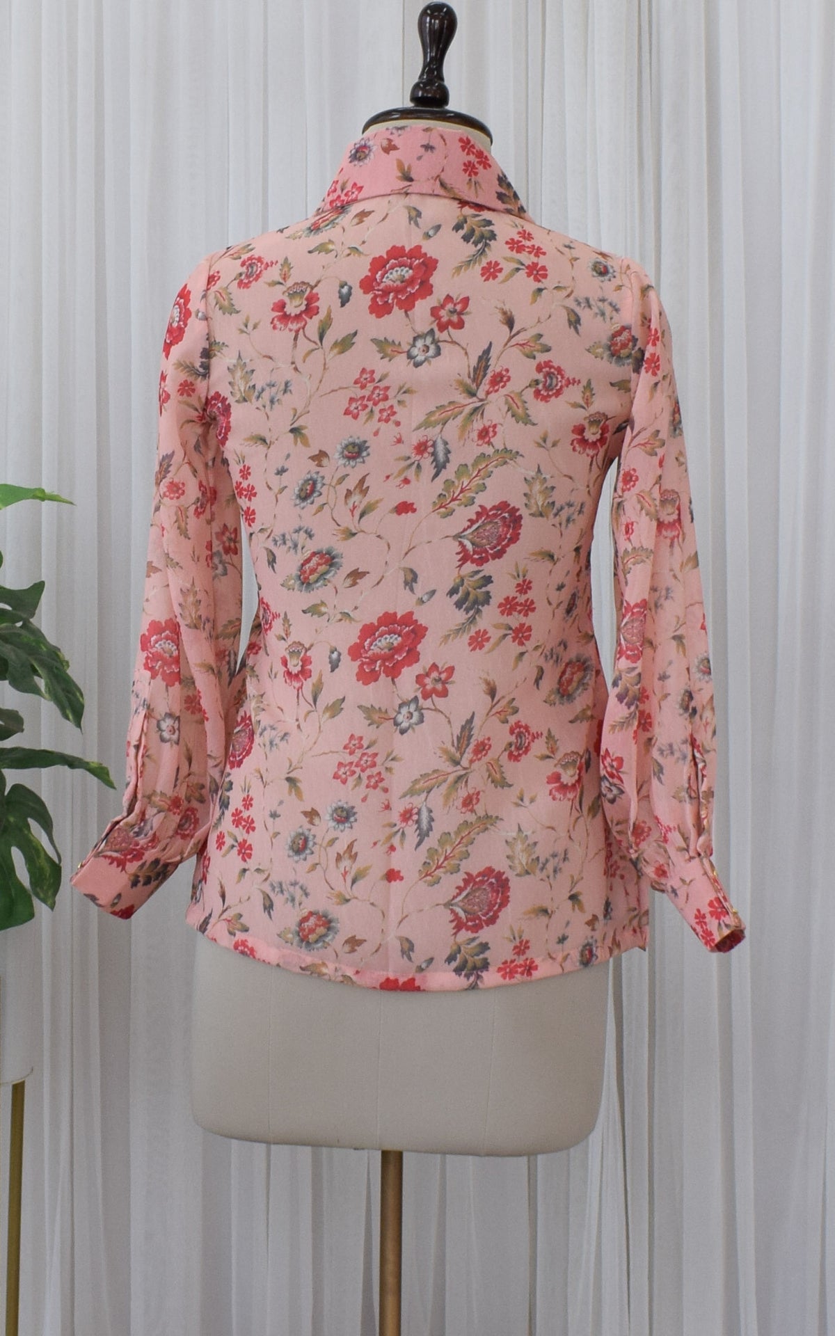 Women's Peach Floral Printed Georgette Wrap Dress