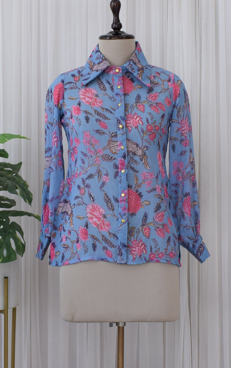 Grey Floral Print Shirt