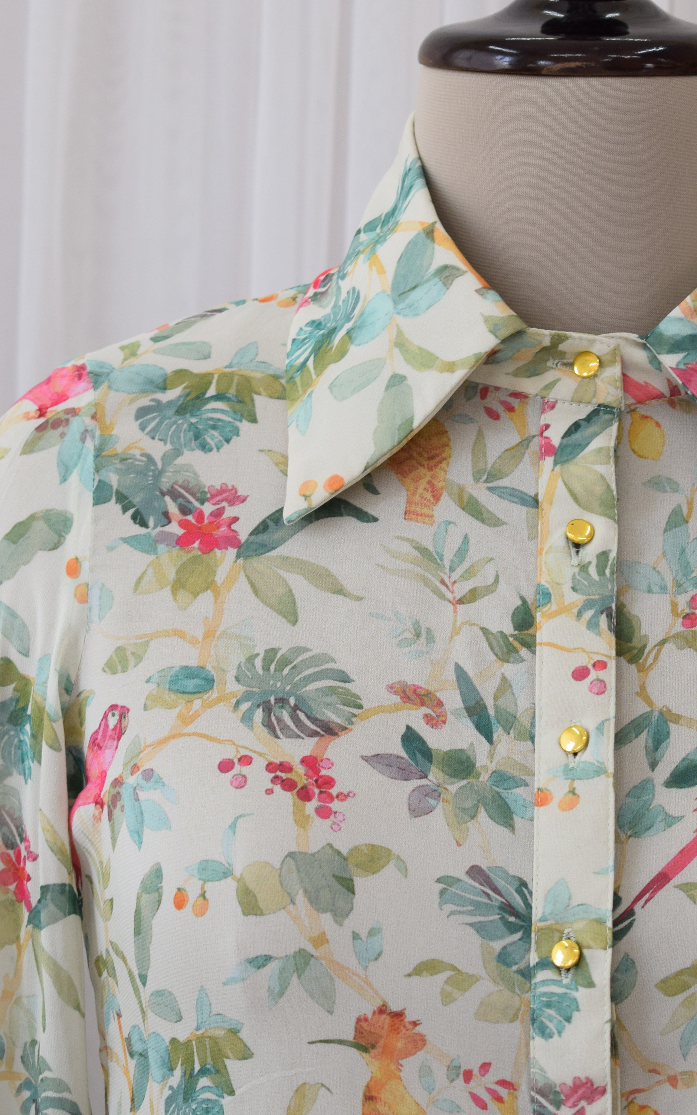 Off-White Bird Printed Georgette Shirt