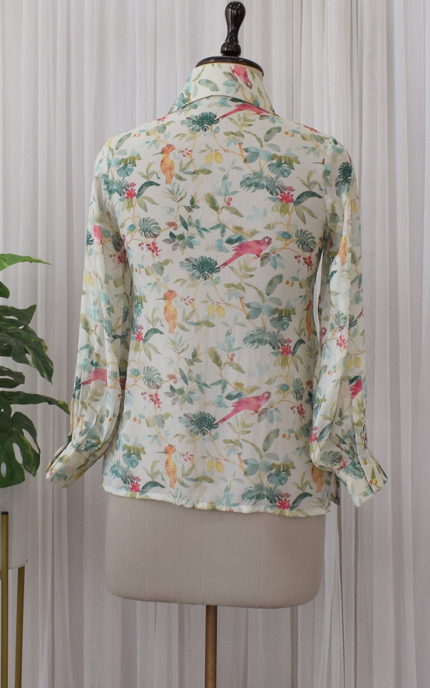 Off-White Bird Printed Georgette Shirt