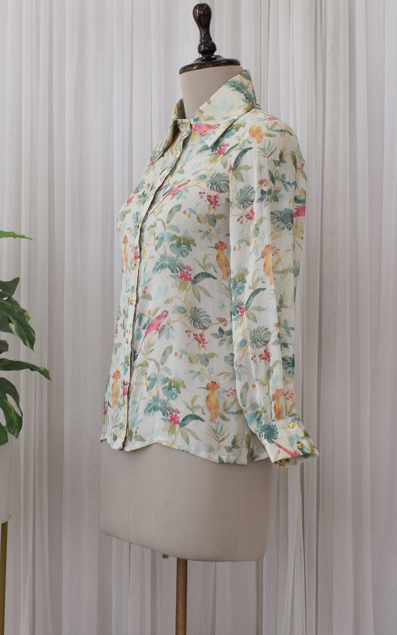 Off-White Bird Printed Georgette Shirt