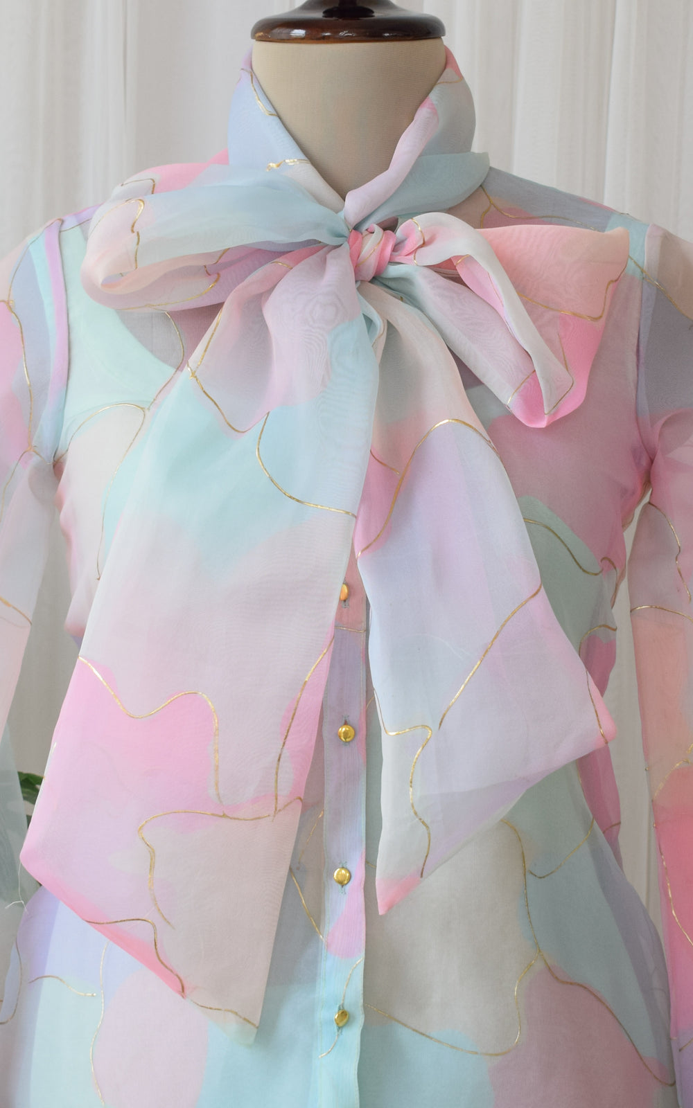 DUPION BIG FLOWER ORGANZA BOW TIE UP DRESS main image 0