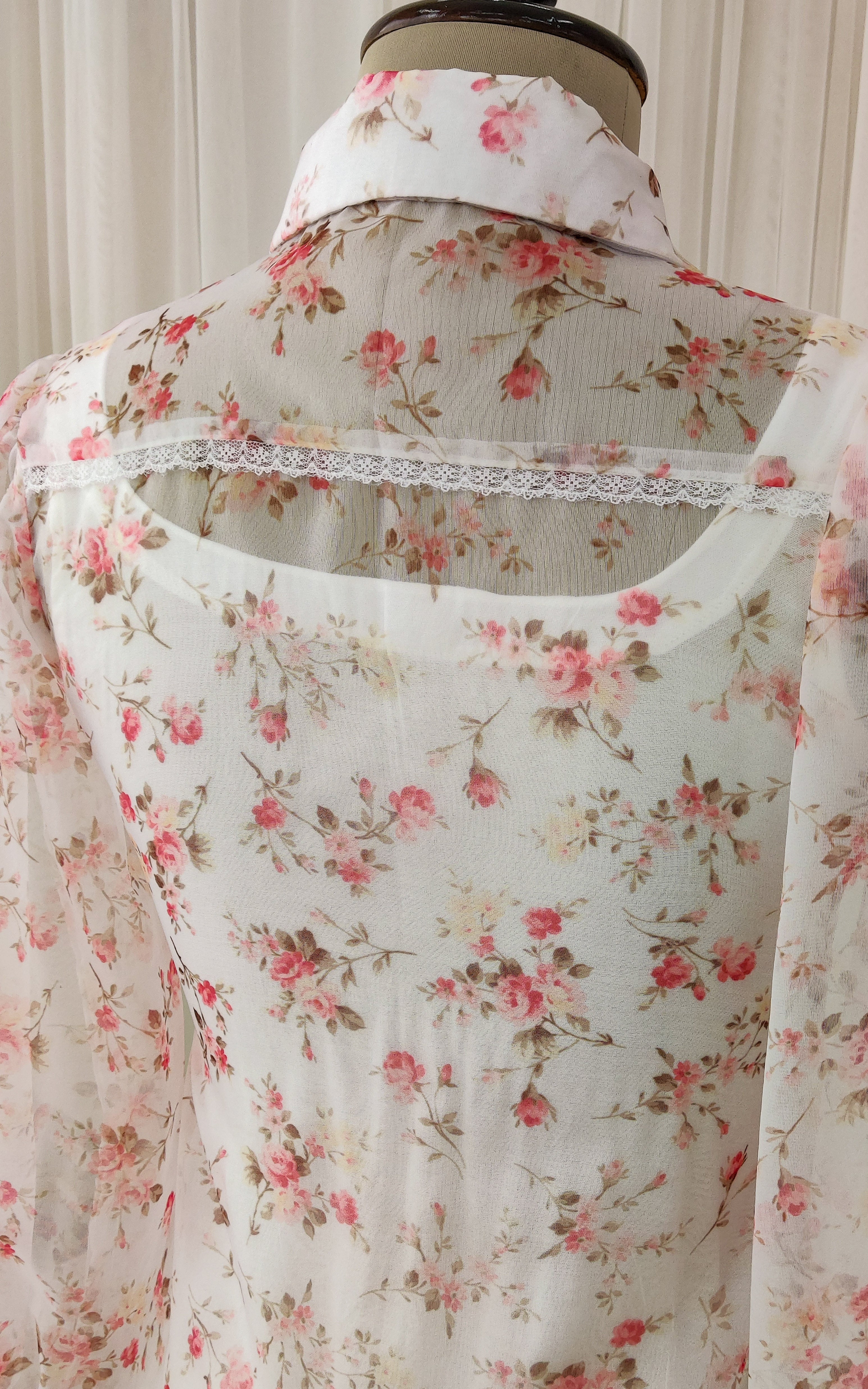 White Floral Organza Shirt