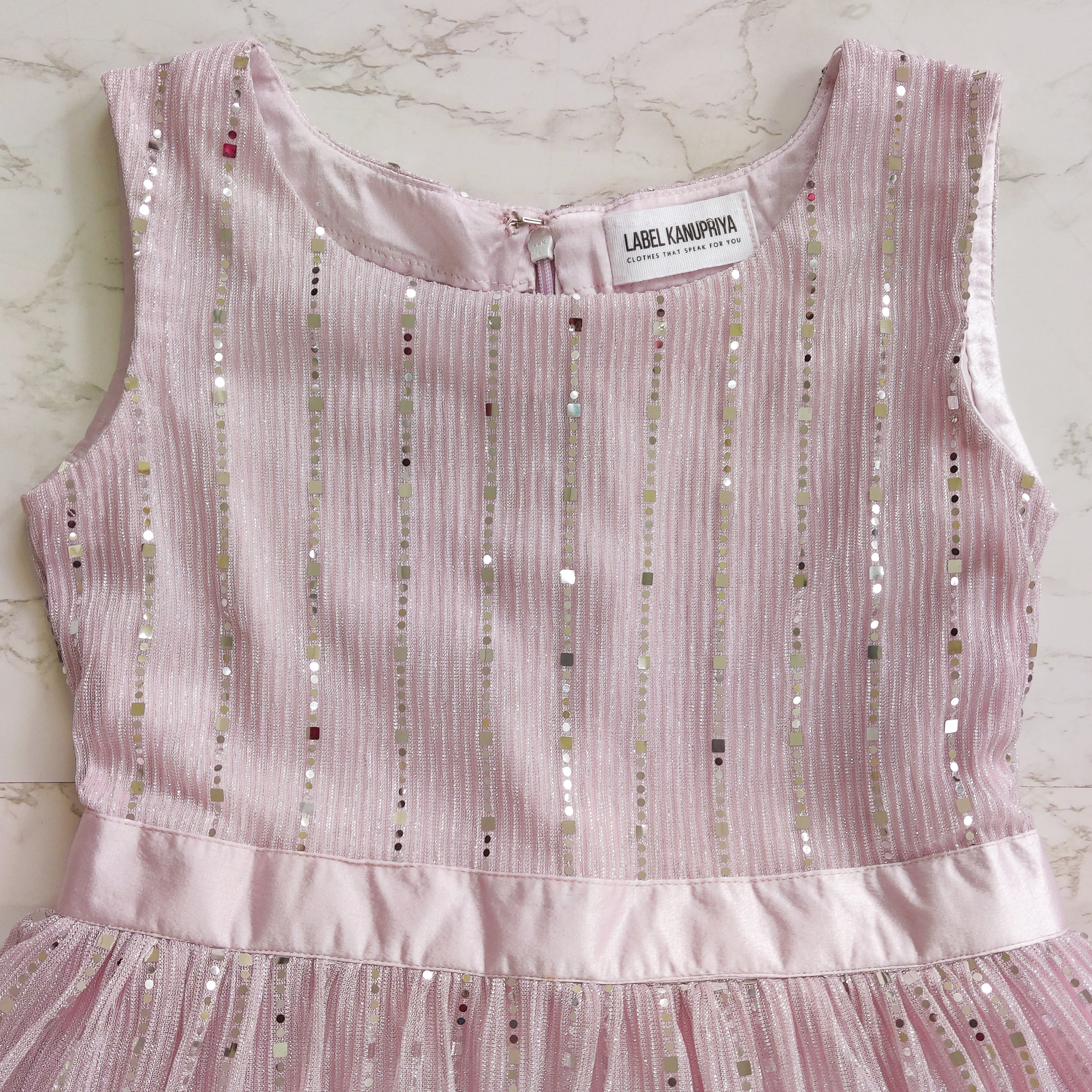 Champagne Pink Shimmer  Kids Dress