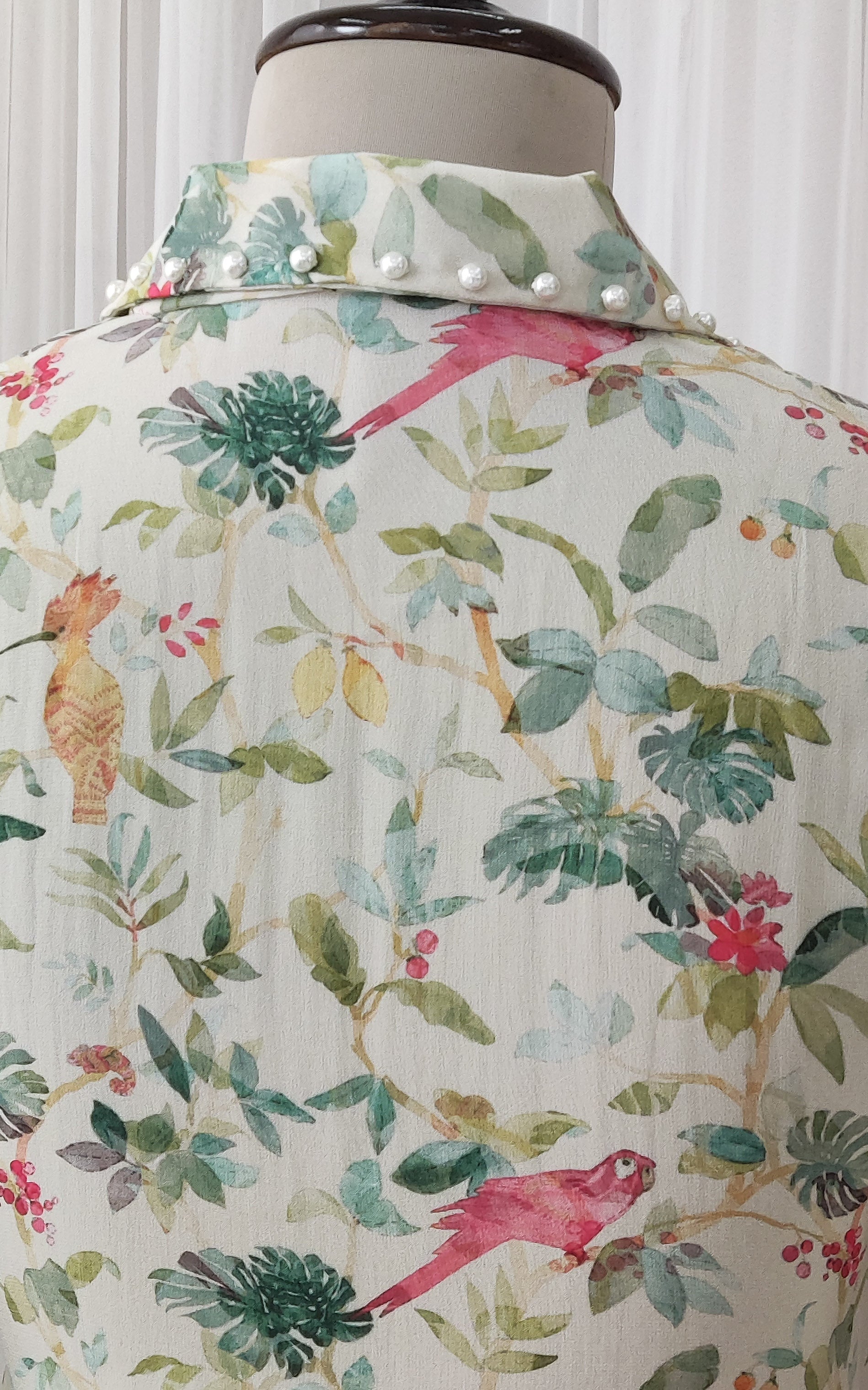 Off White Bird Georgette Top
