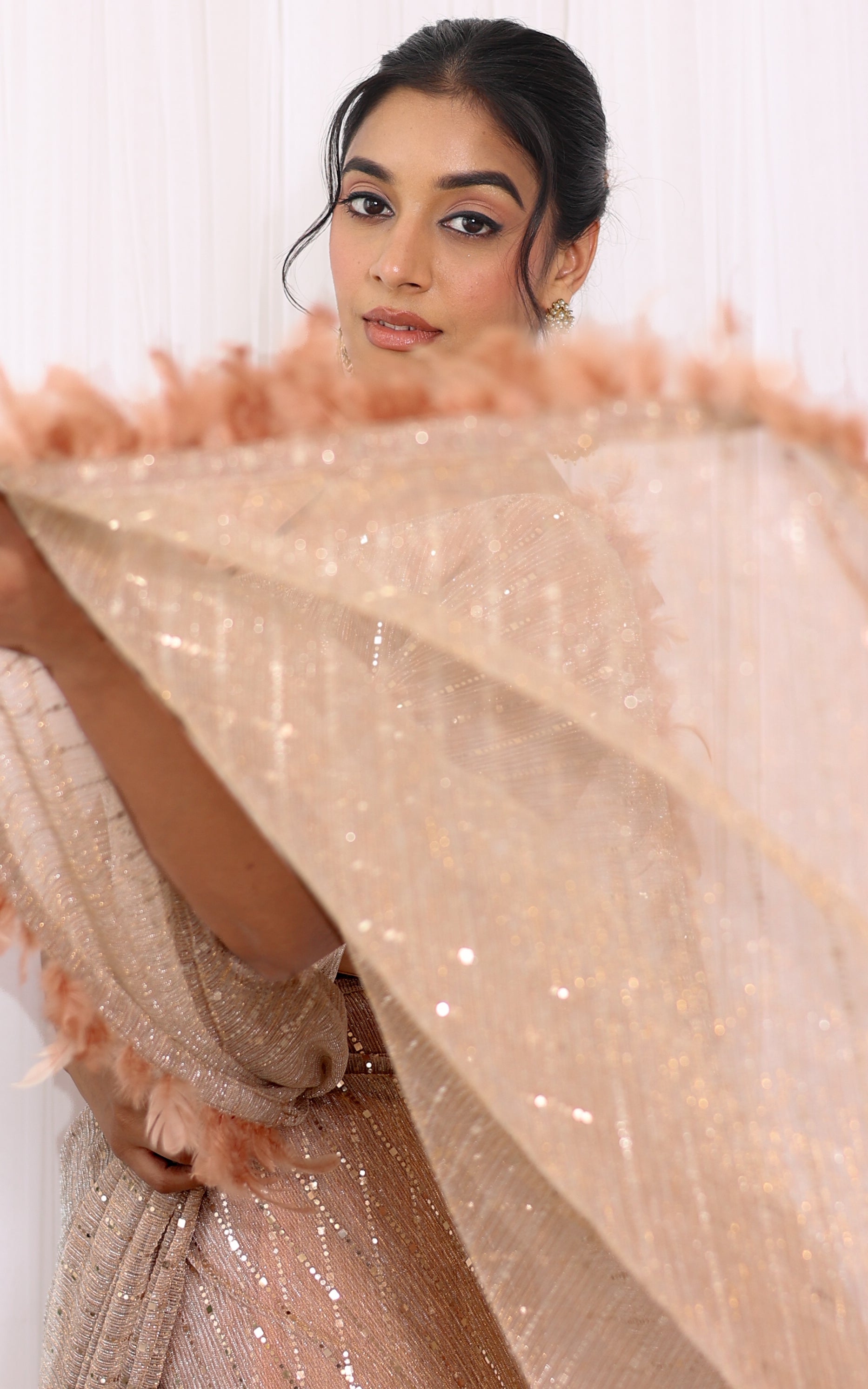 Old Rose Shimmer Saree
