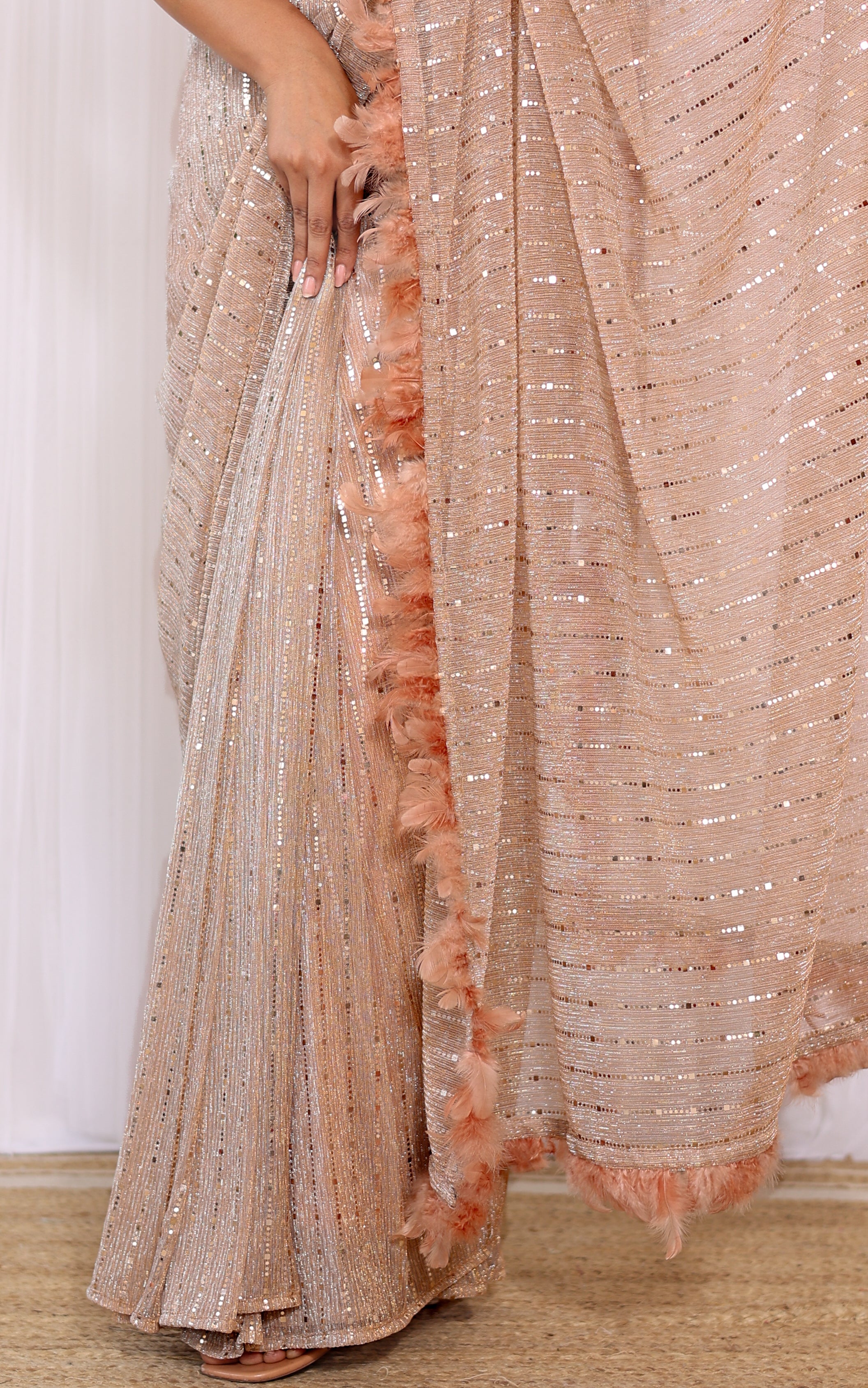 Old Rose Shimmer Saree