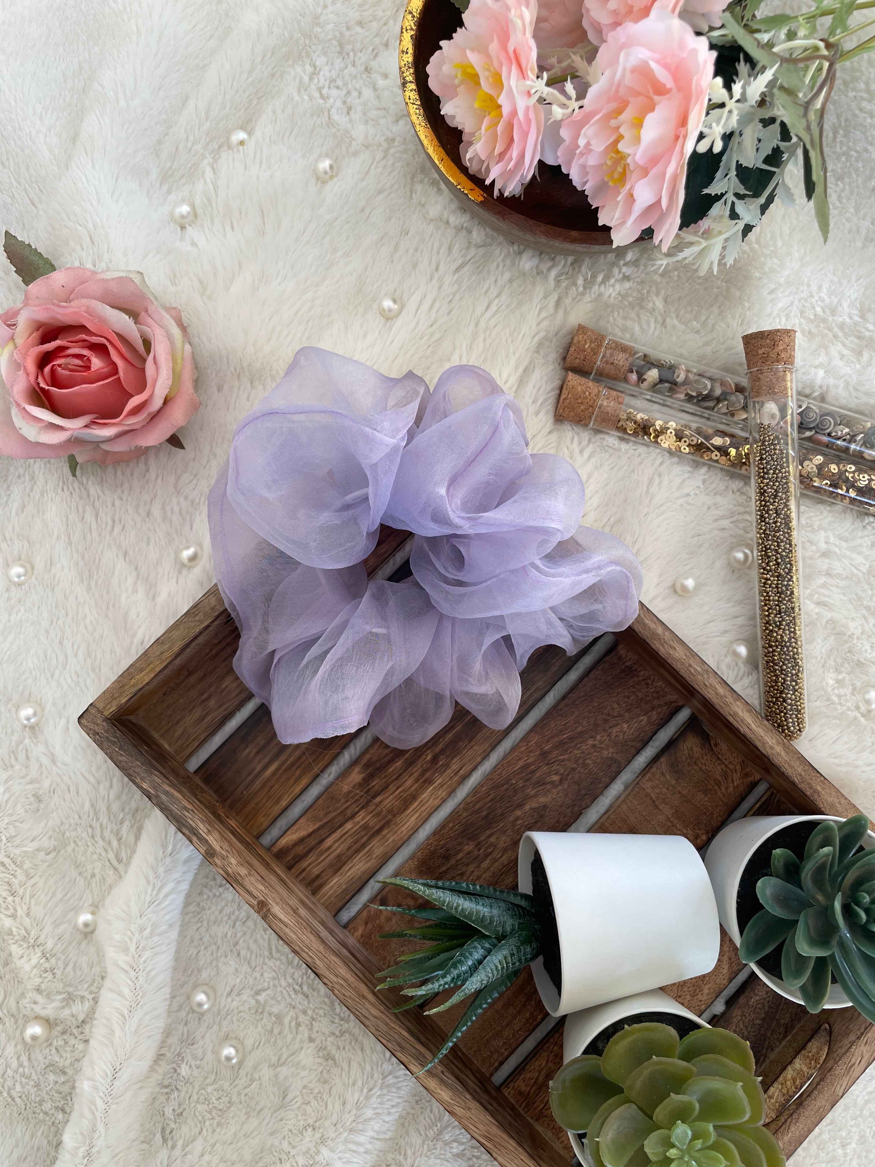 Lilac Giant Organza Scrunchie