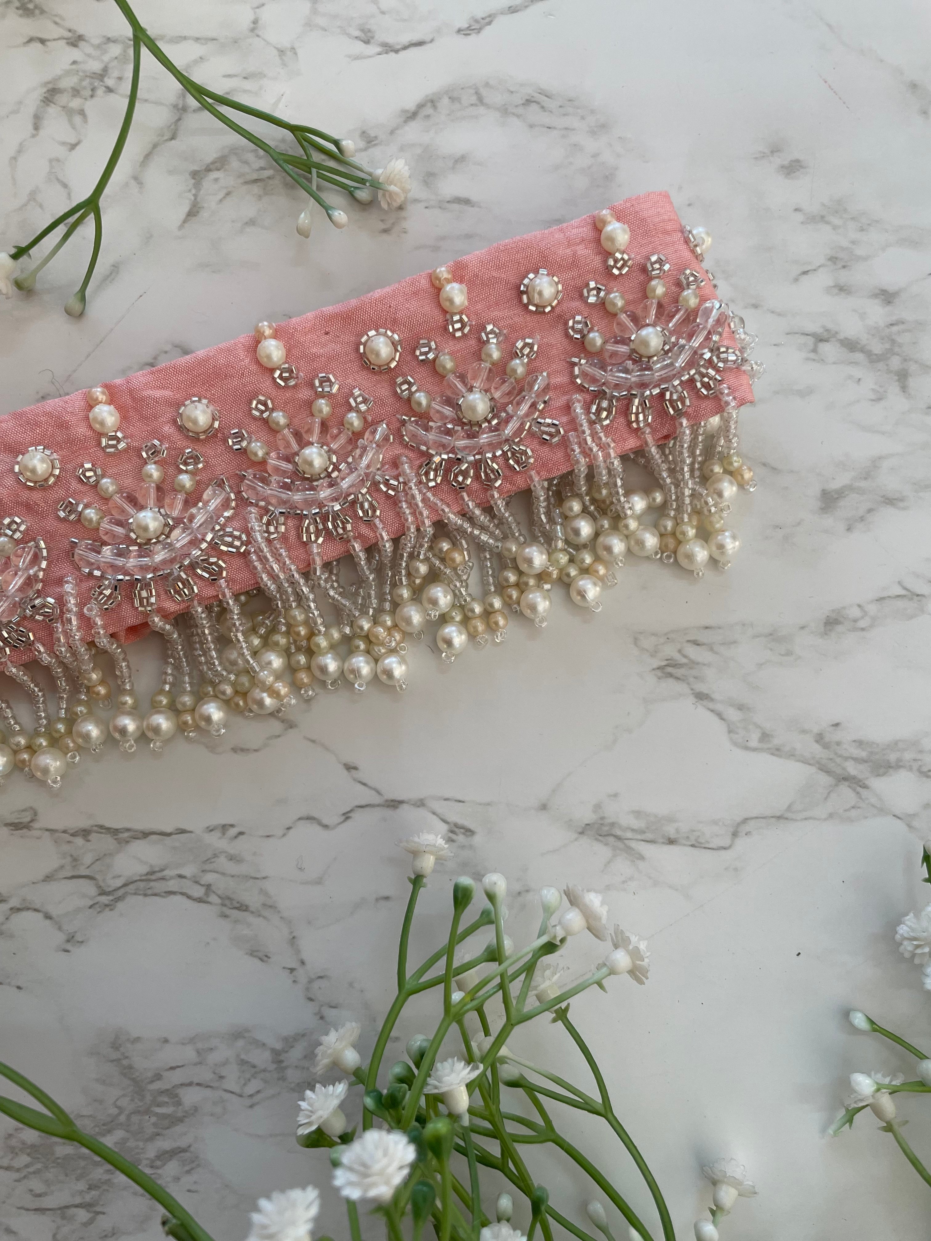 Pastel Pink Embellished Belt