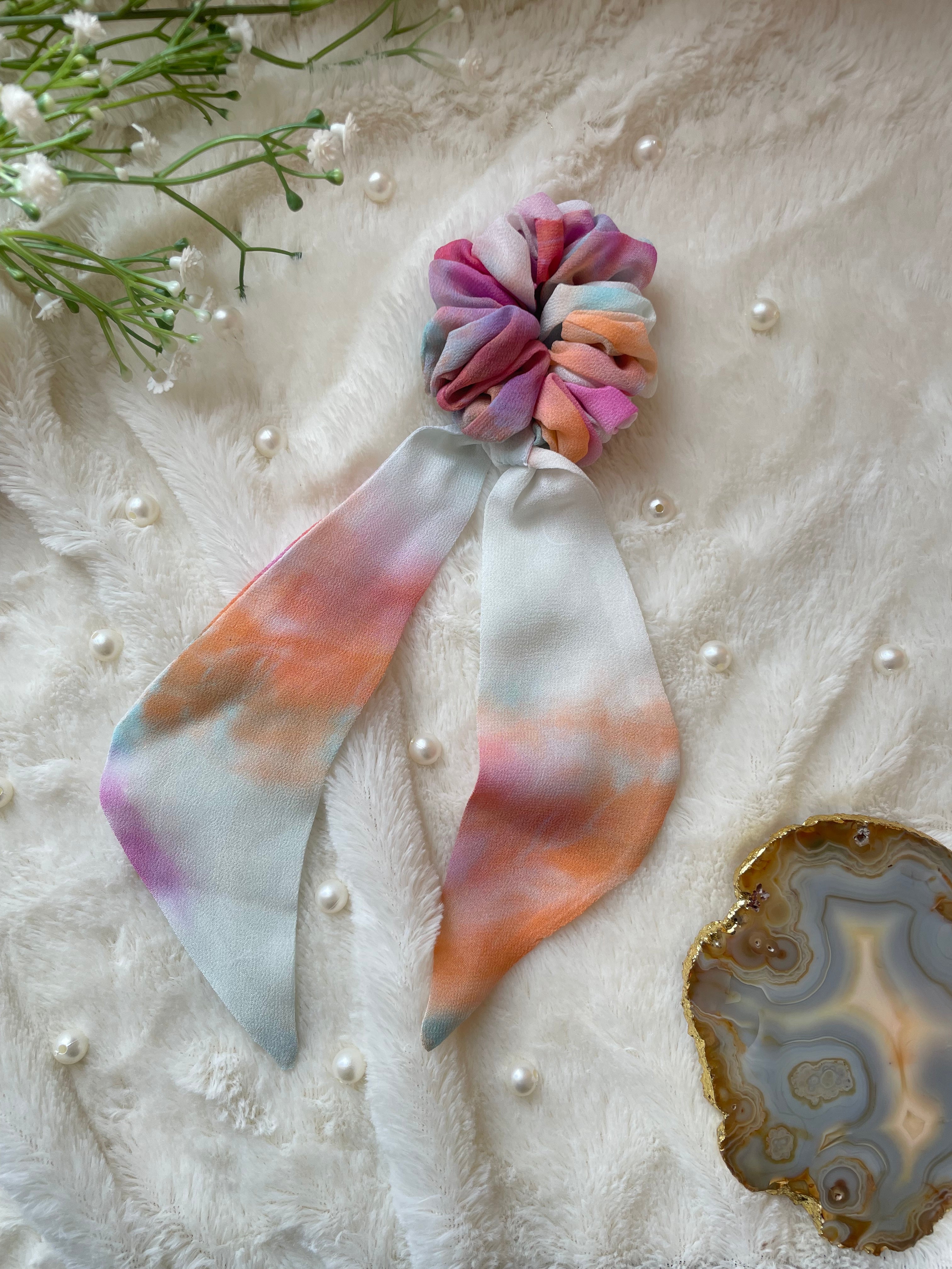 Multicolor Tie-dye Scarf Scrunchie