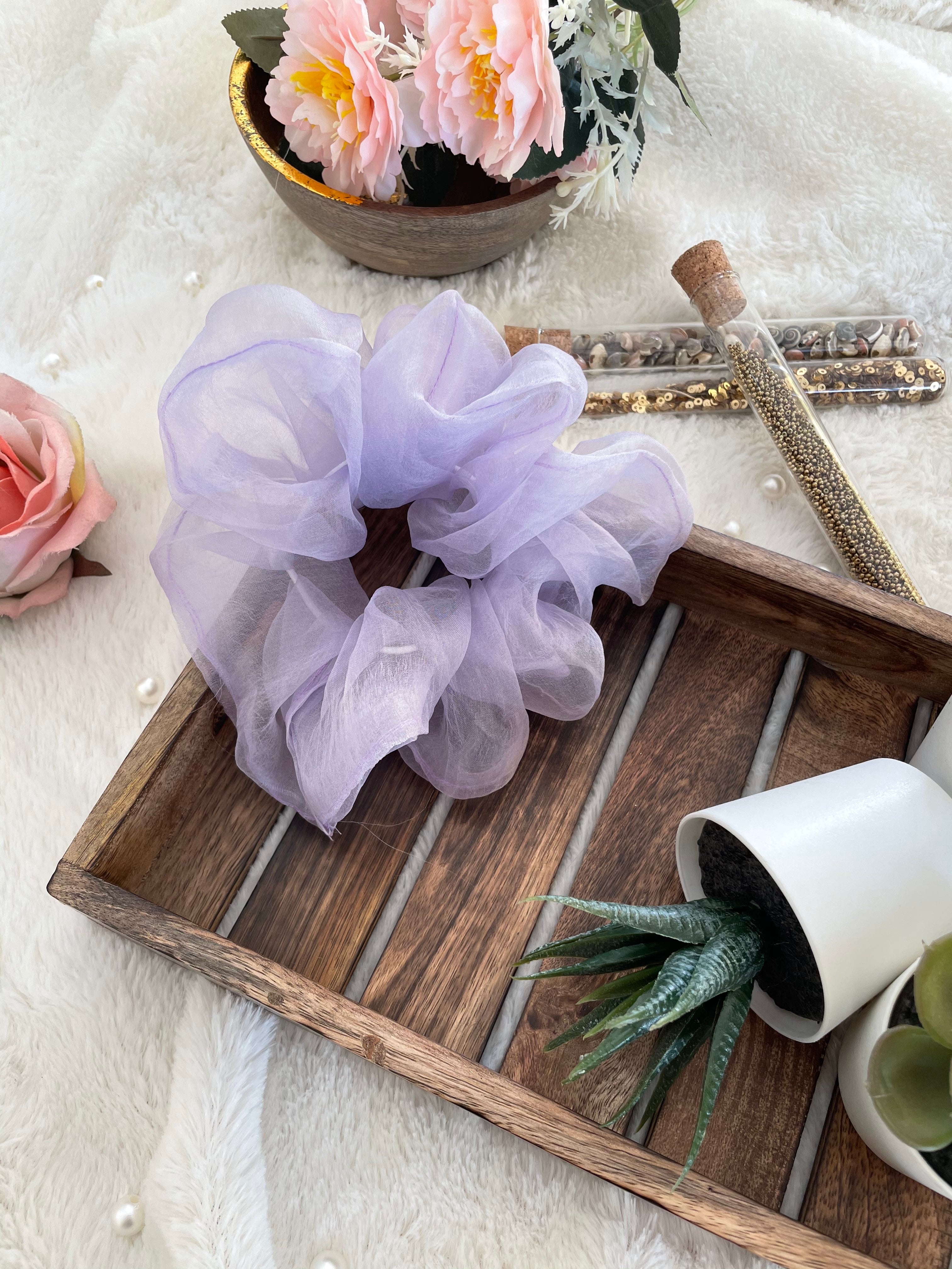 Lilac Giant Organza Scrunchie