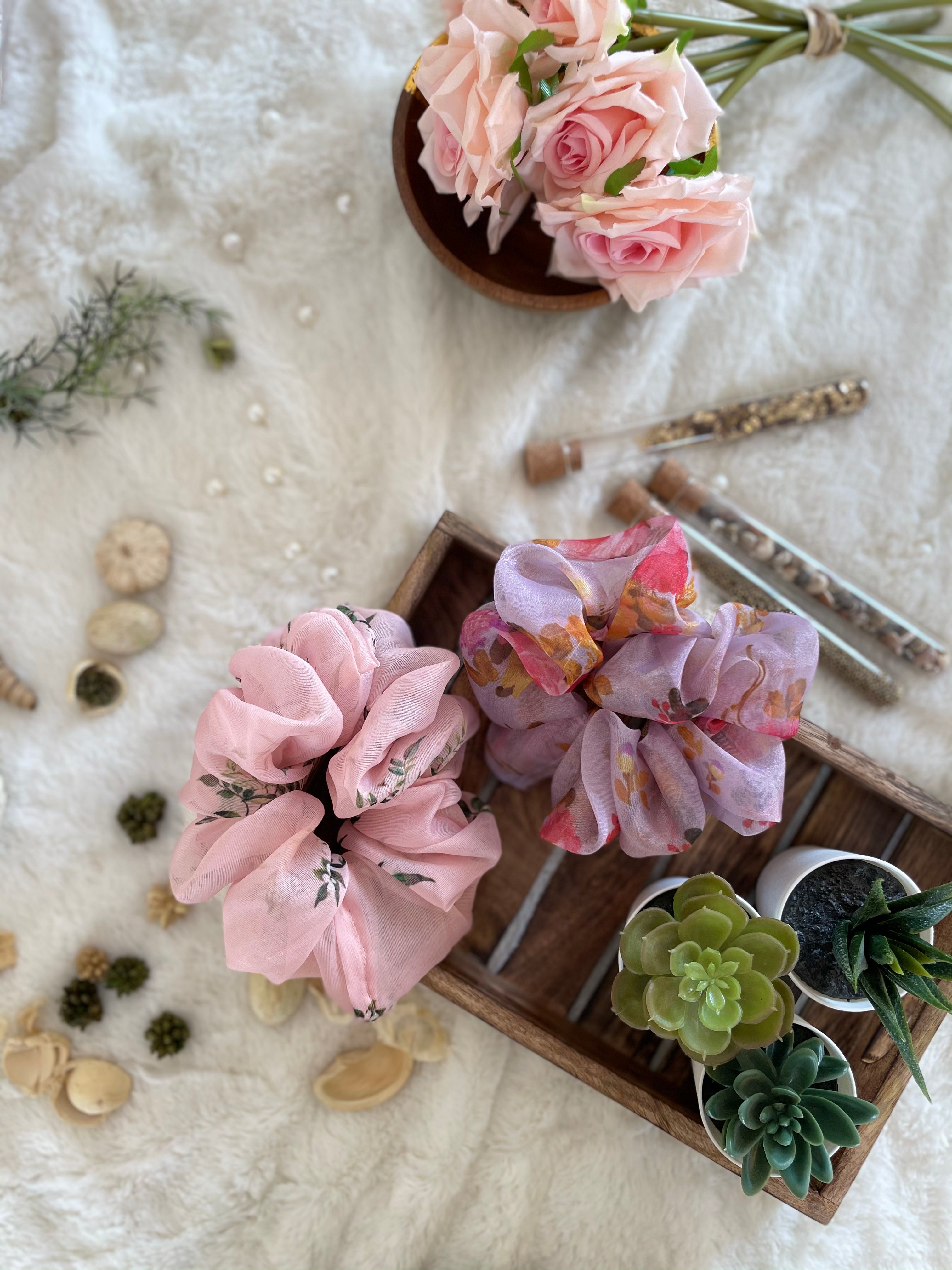 Giant Organza Scrunchies Combo (Baby Pink, Lavender)