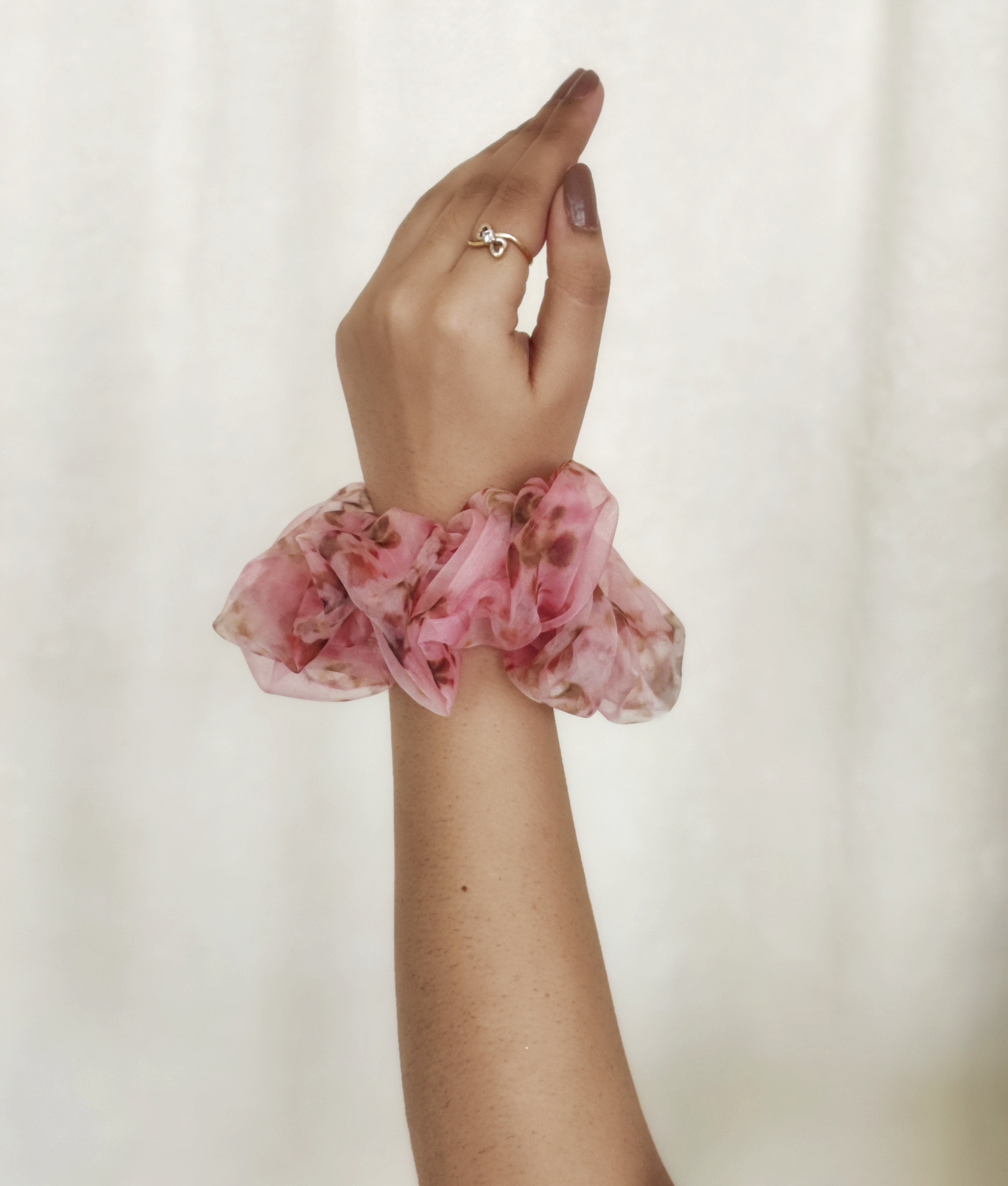 Pastel Pink Giant Organza Scrunchie
