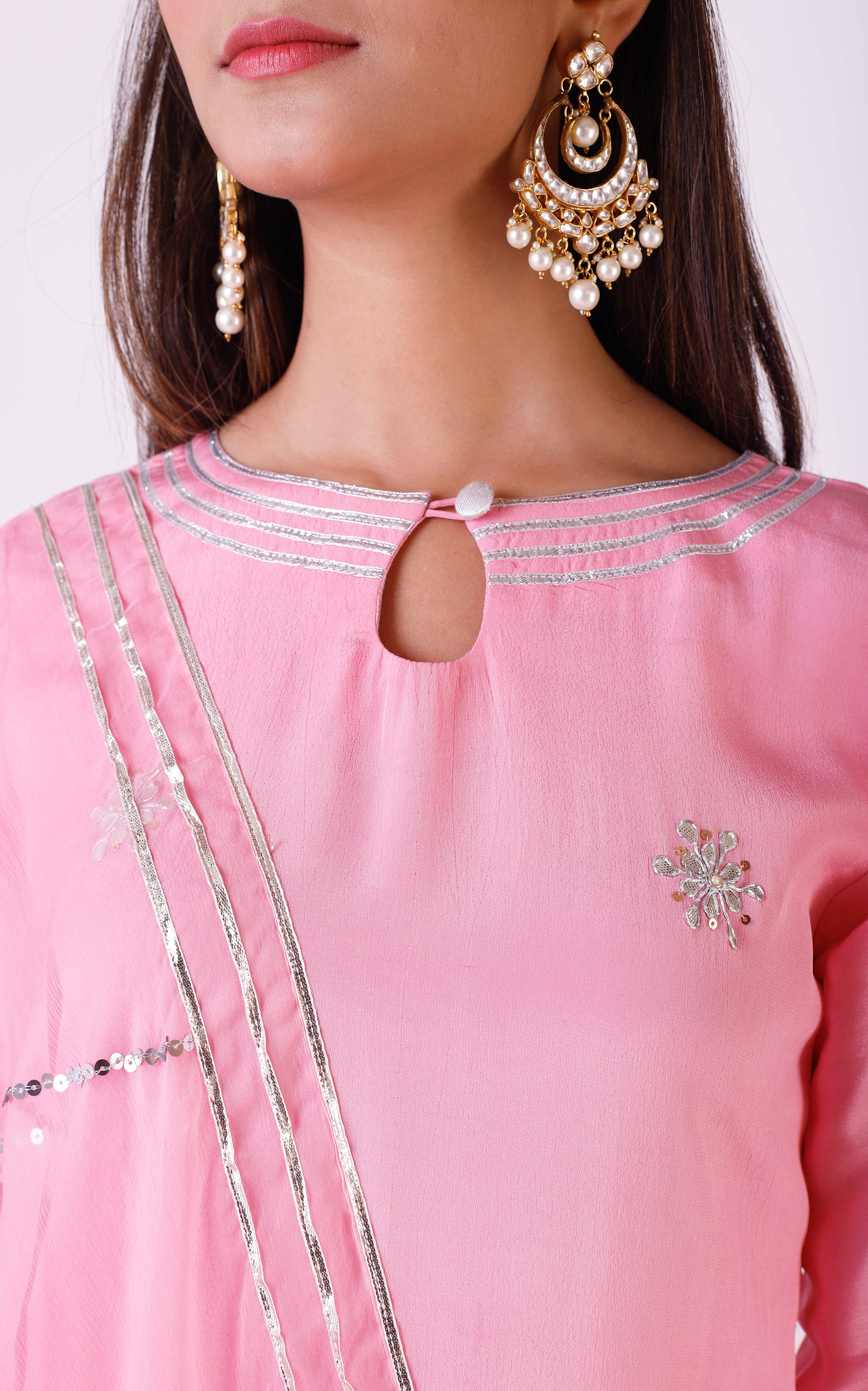 Buy Light Pink Gota Patti Sharara Set Online at LabelKanupriya.