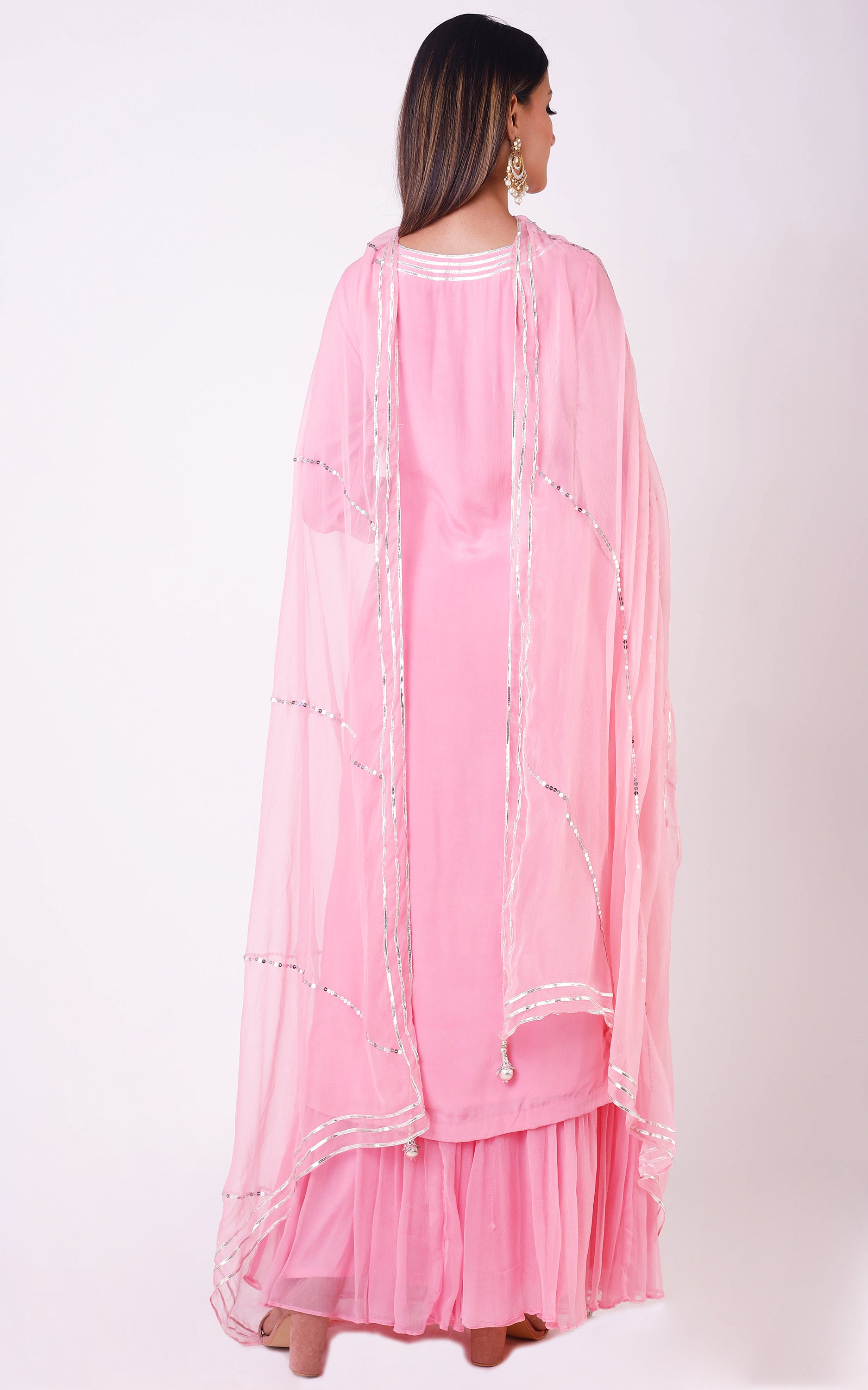 Buy Light Pink Gota Patti Sharara Set Online at LabelKanupriya.