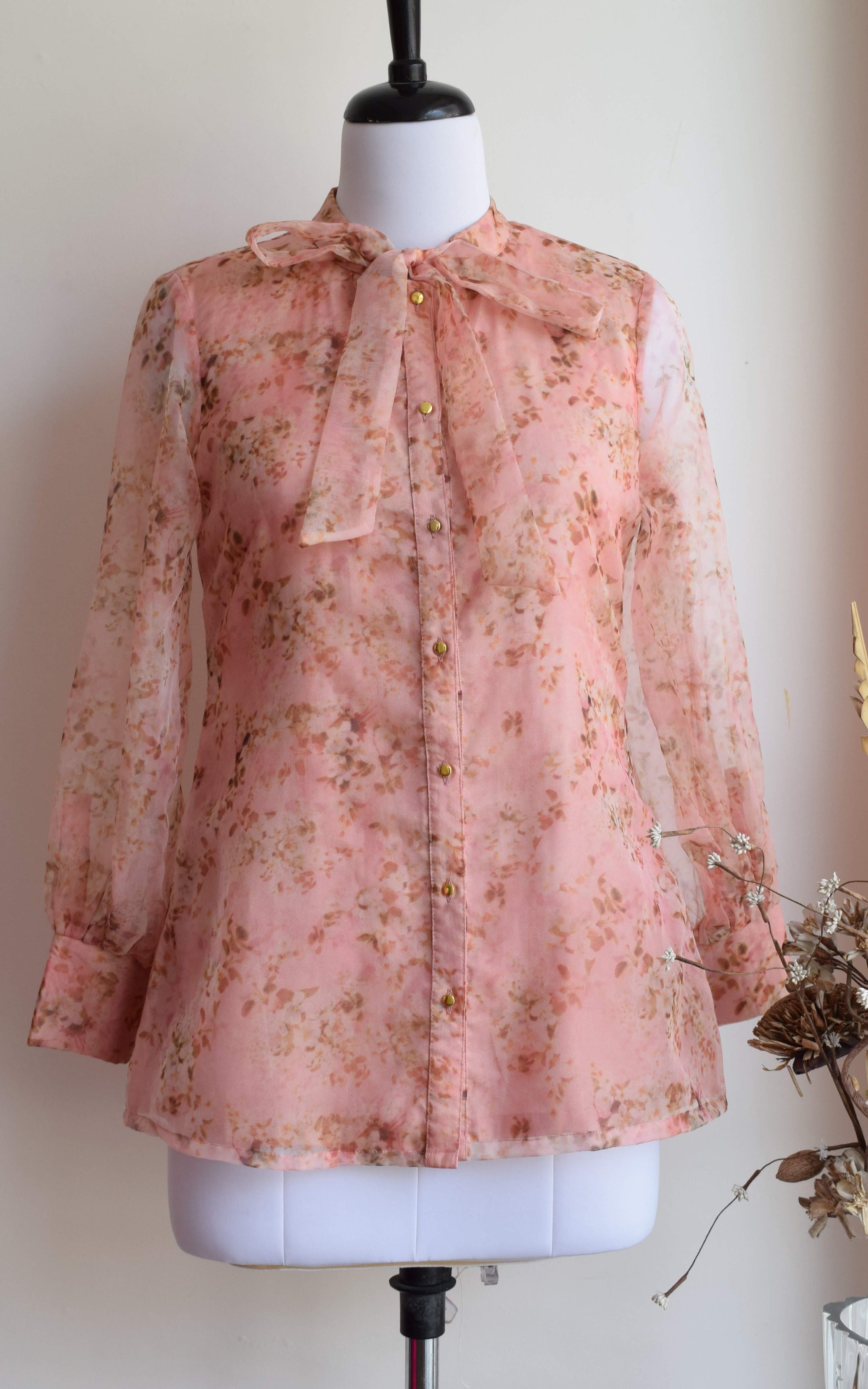 Sweet Pea Organza Shirt - Navy
