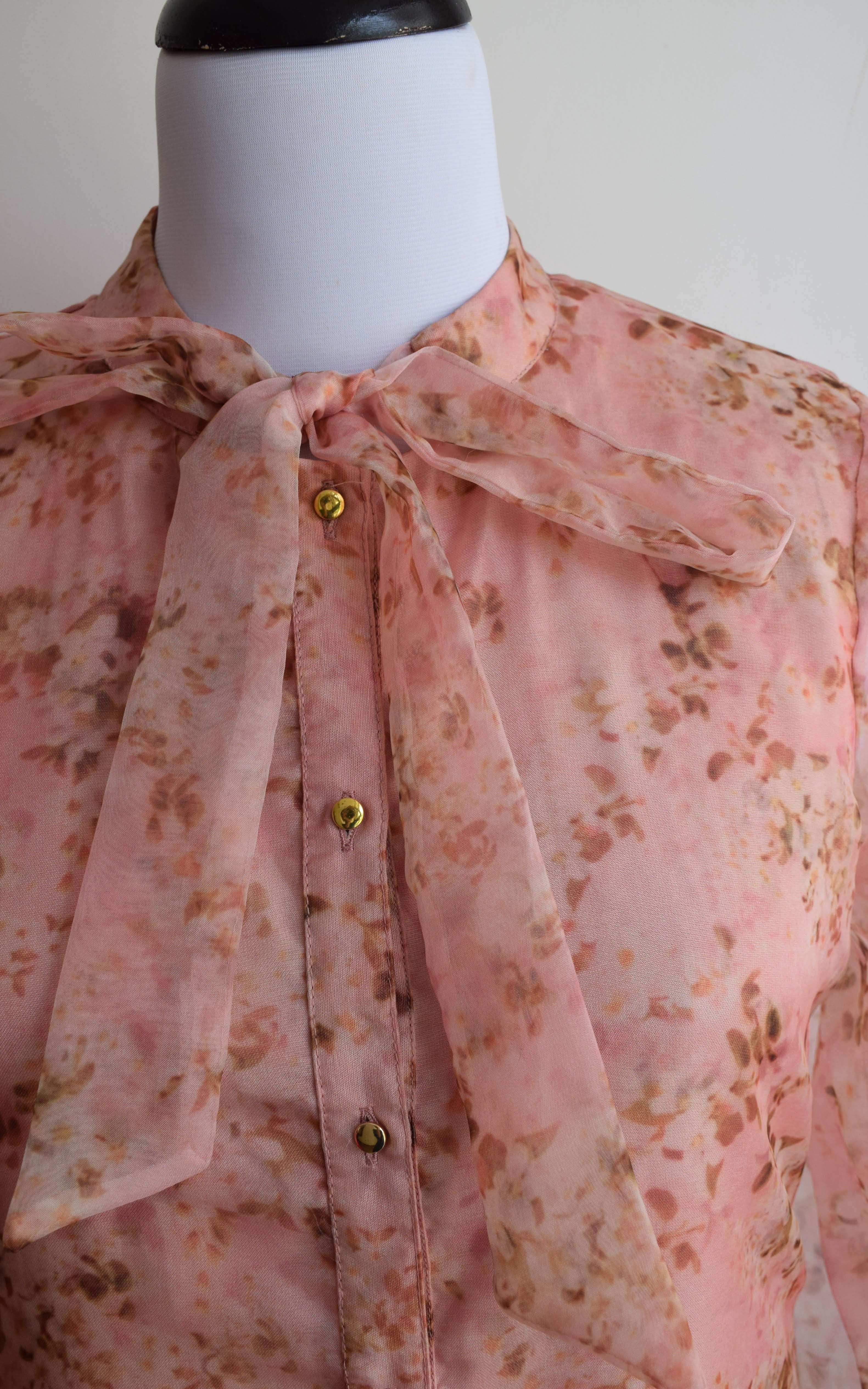 Pastel Pink Tie-Up Organza Shirt