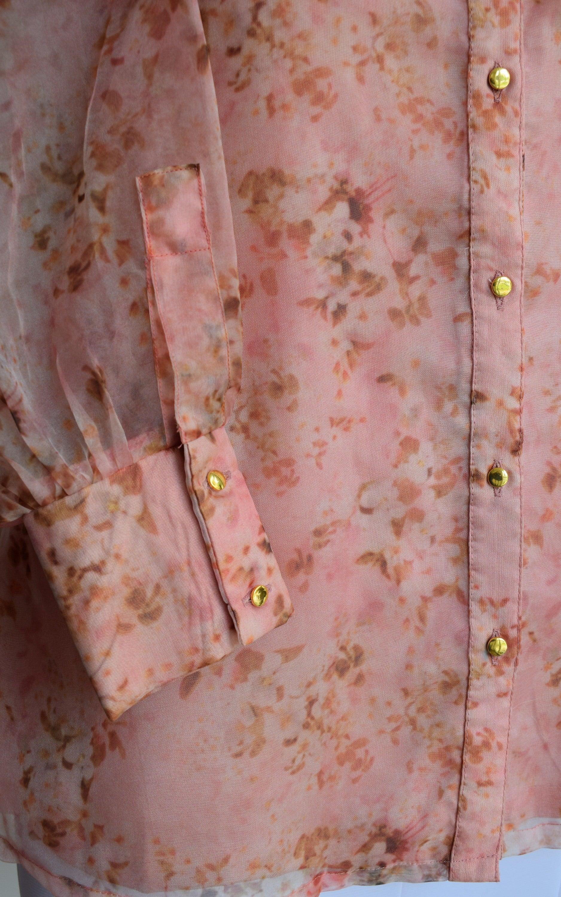 Pastel Pink Tie-Up Organza Shirt
