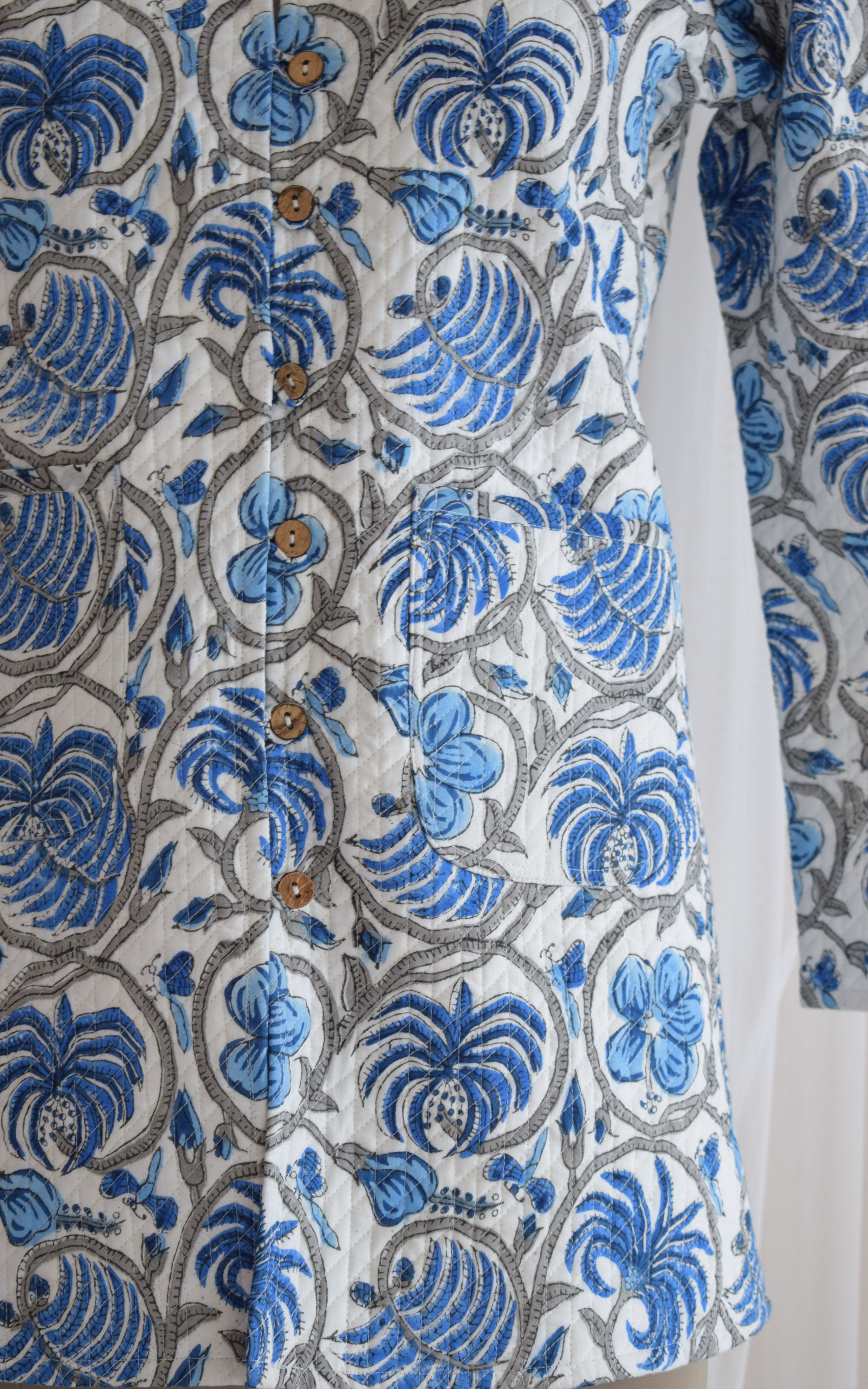 Udaipur Block Print Reversible Quilted Jacket