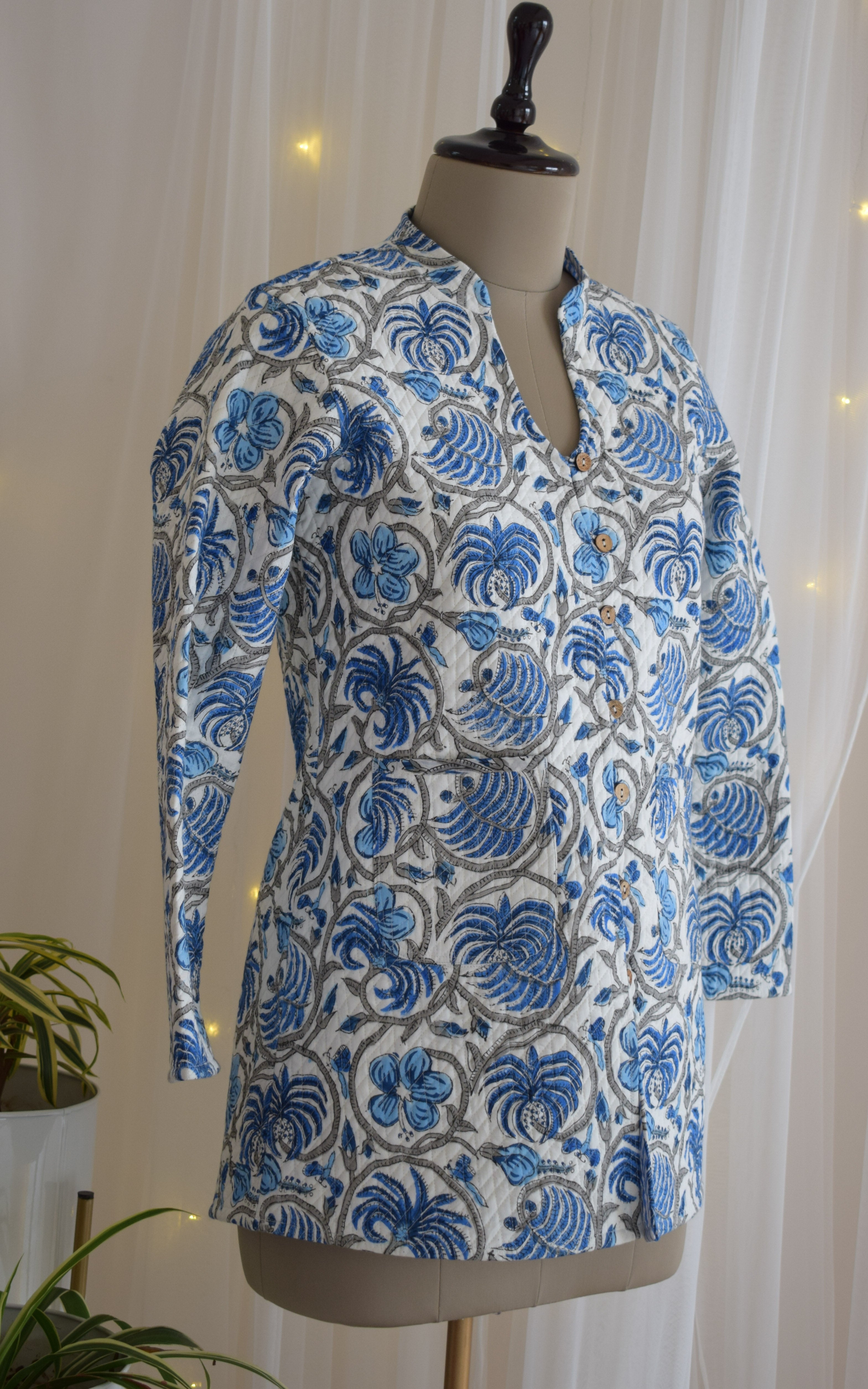 Udaipur Block Print Reversible Quilted Jacket