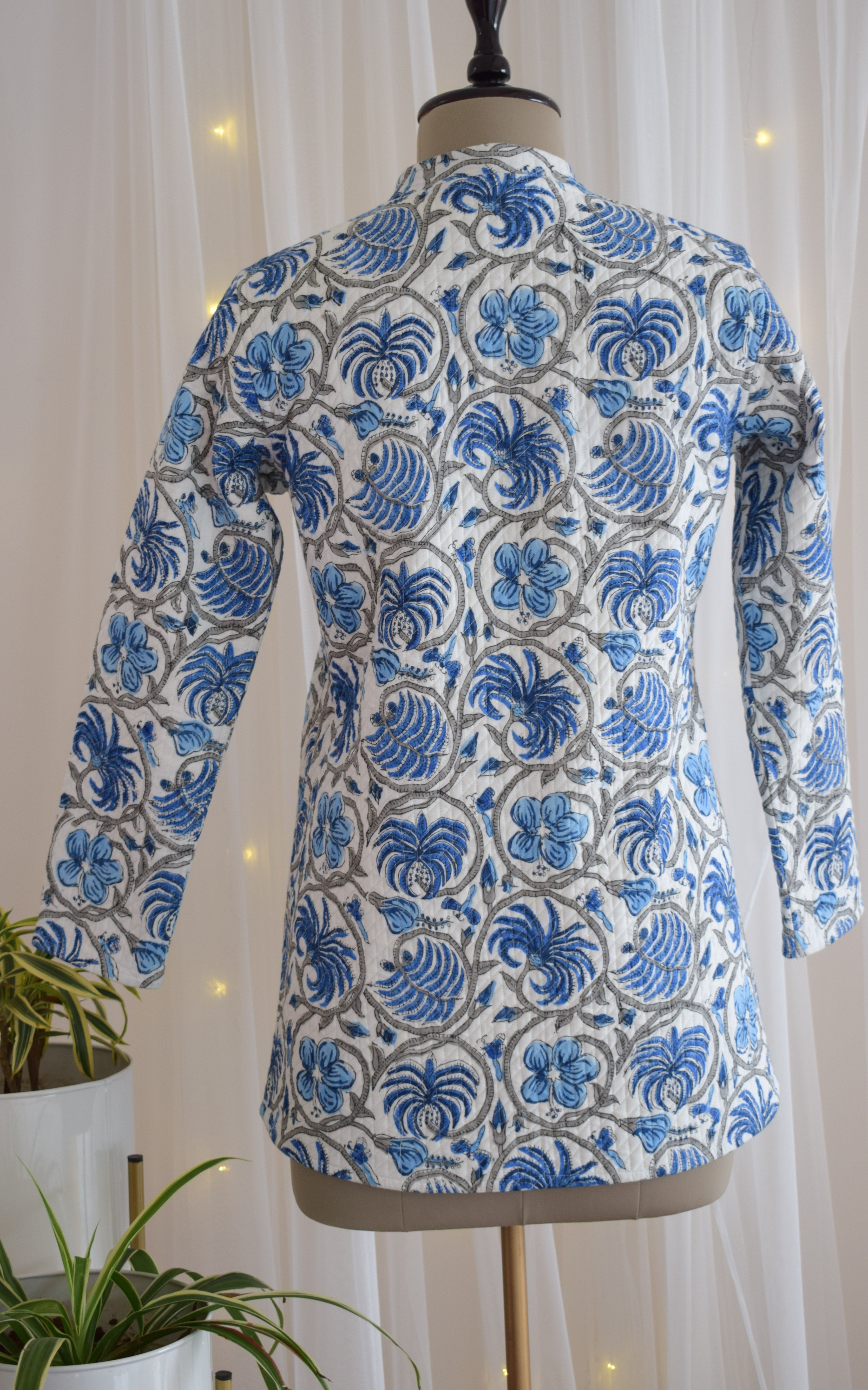 Udaipur Block Print Reversible Quilted Jacket