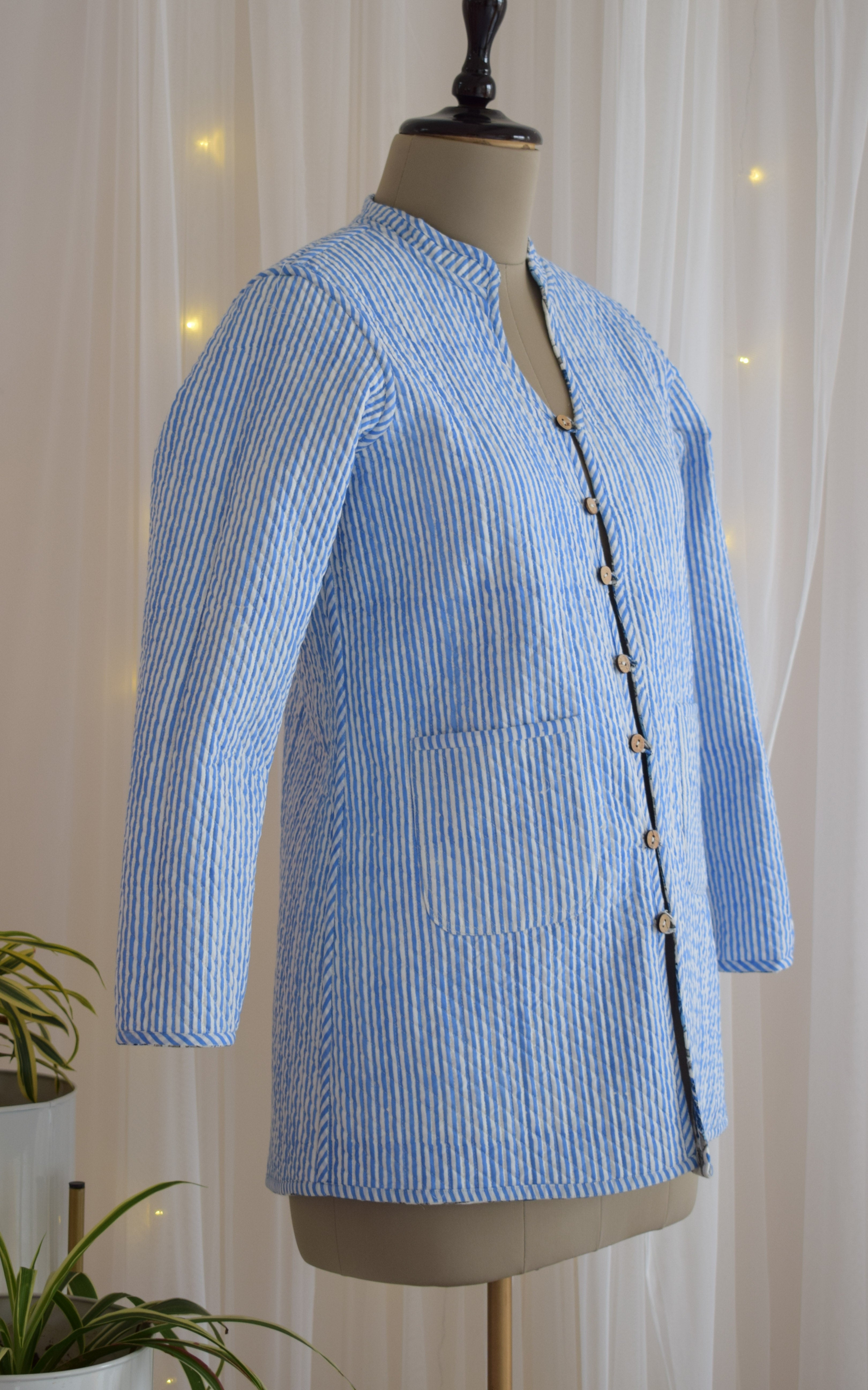 Udaipur Block Print Reversible Quilted Jacket