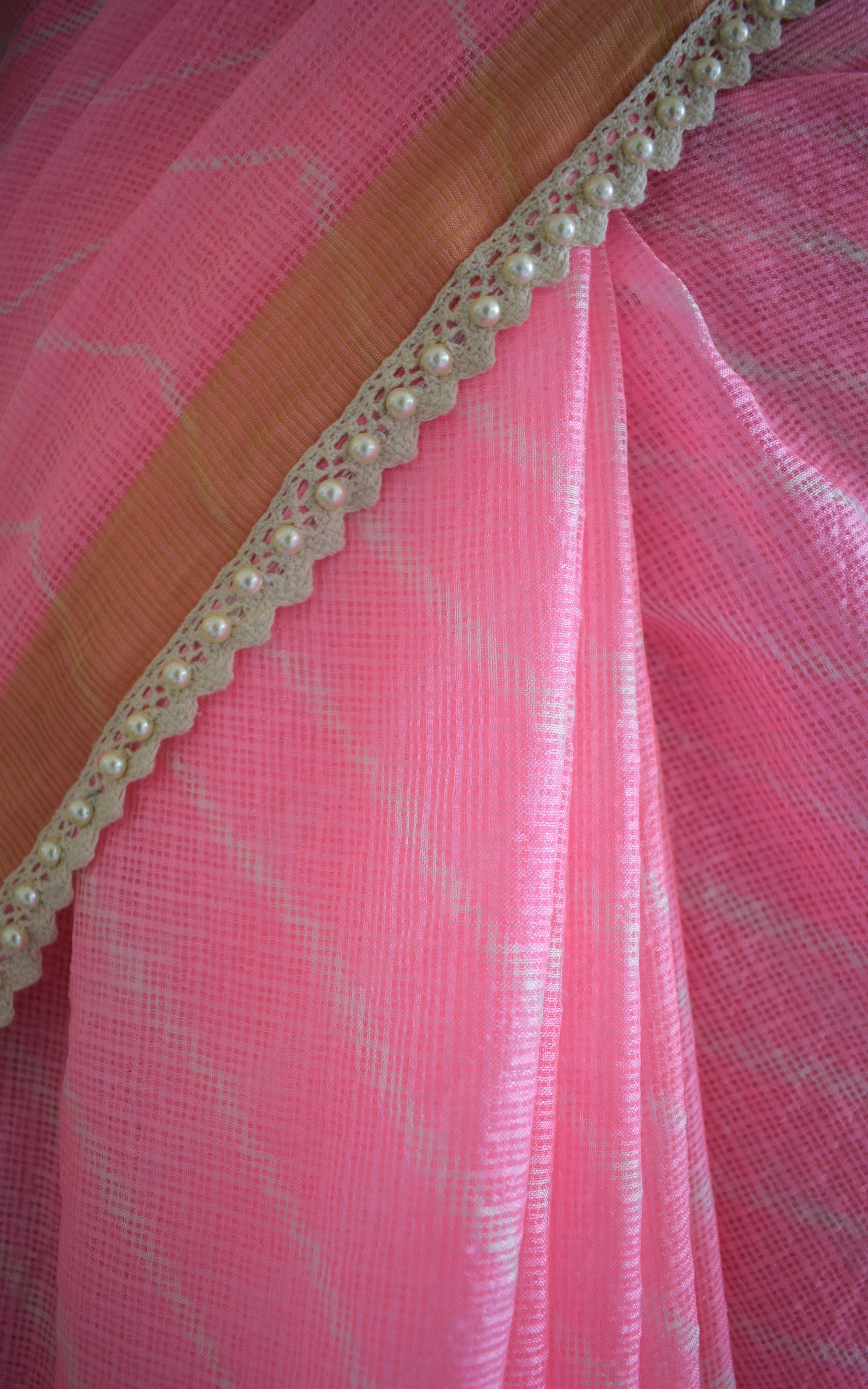 Neon Pink Kota Silk Leheriya Saree