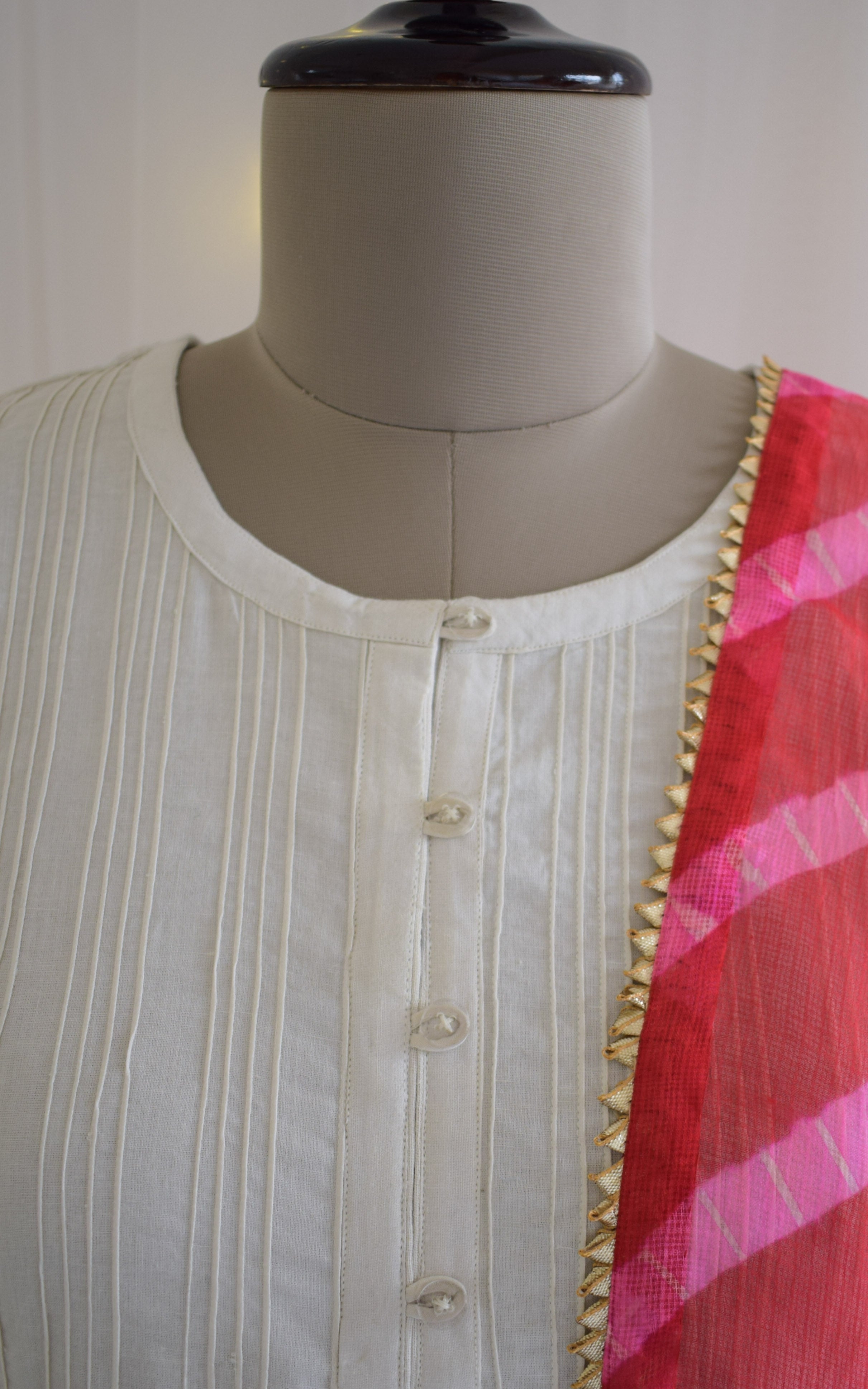 Red Kota Silk Leheriya Dupatta