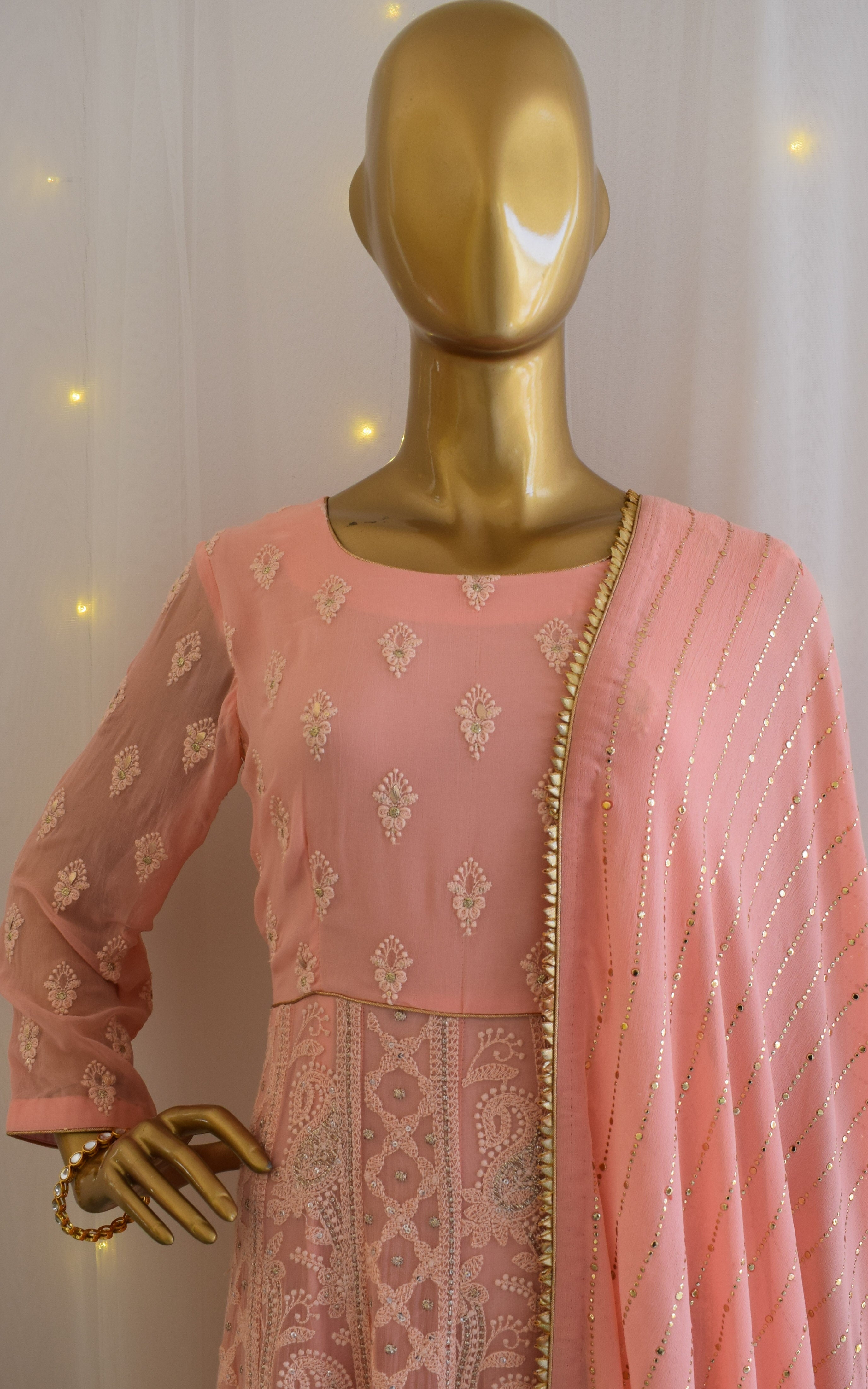 Blush Pink Chikankari Anarkali