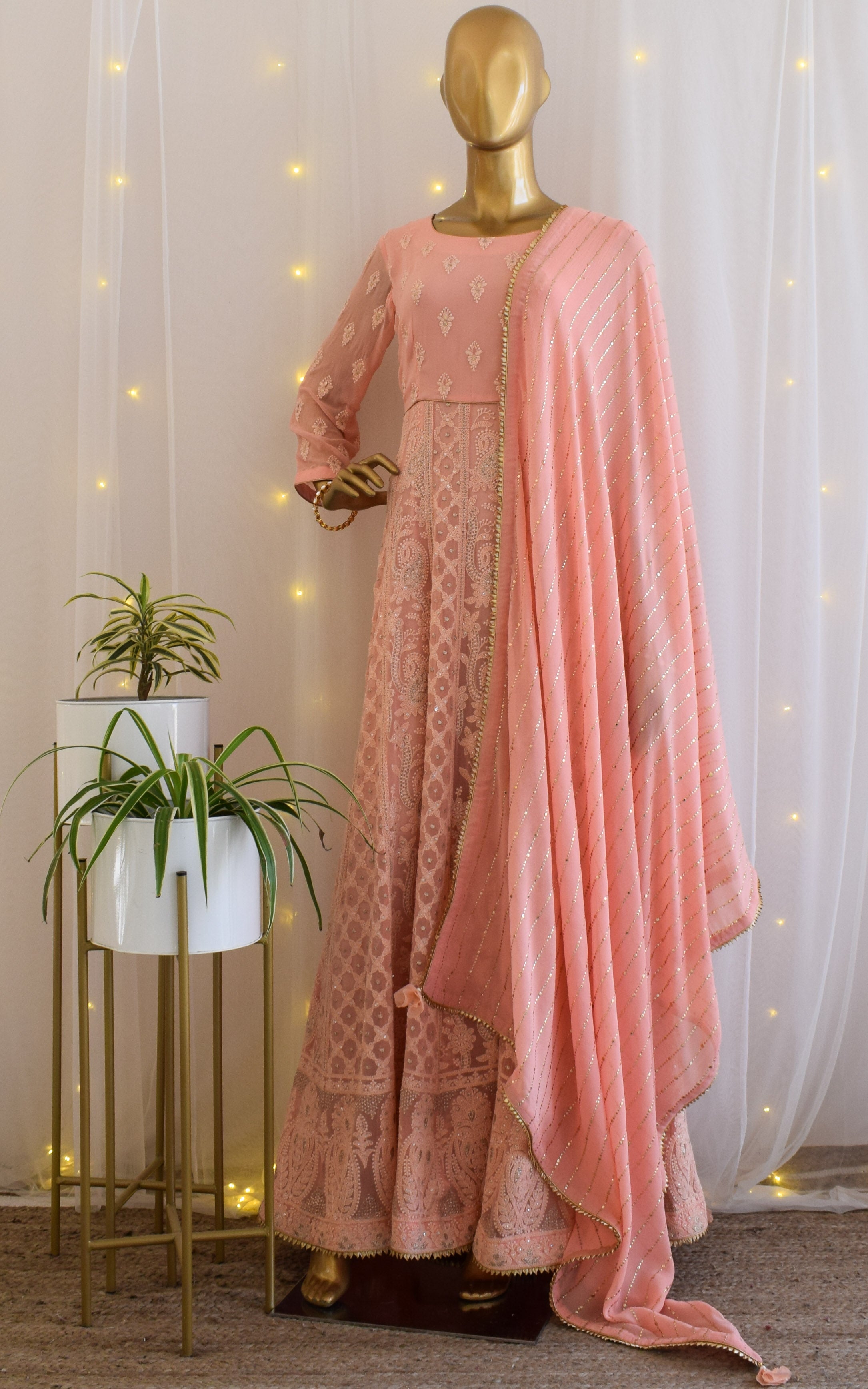 Blush Pink Chikankari Anarkali