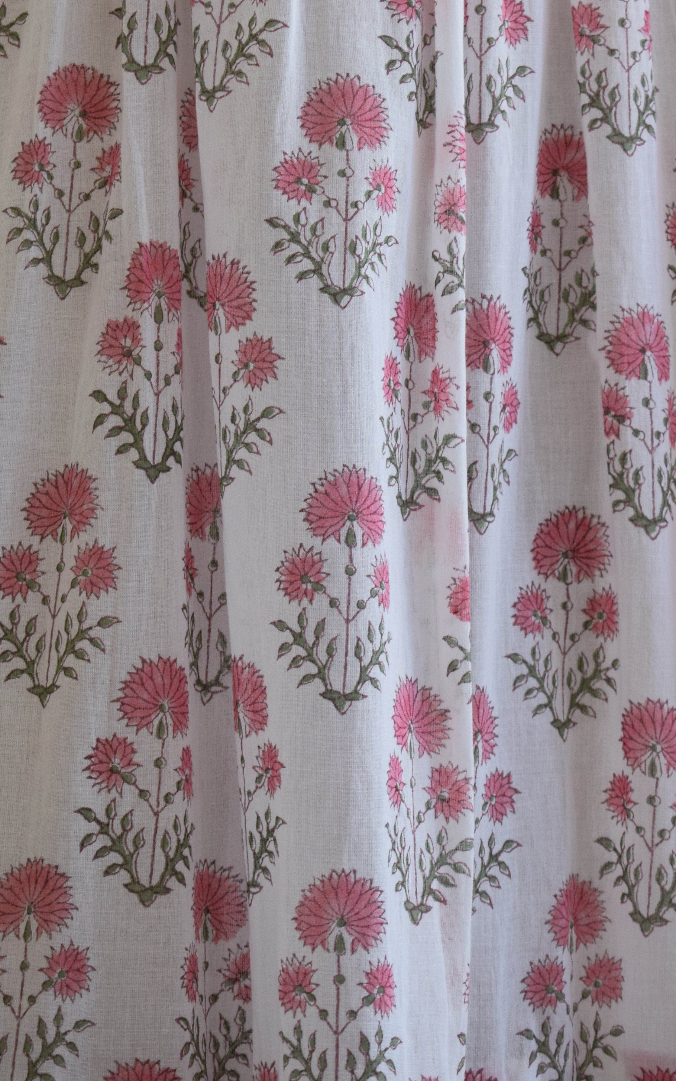 Pink Block Print Smocked Dress