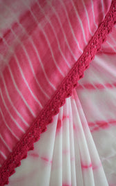 Hot Pink Shibori Saree with Mirrorwork Blouse