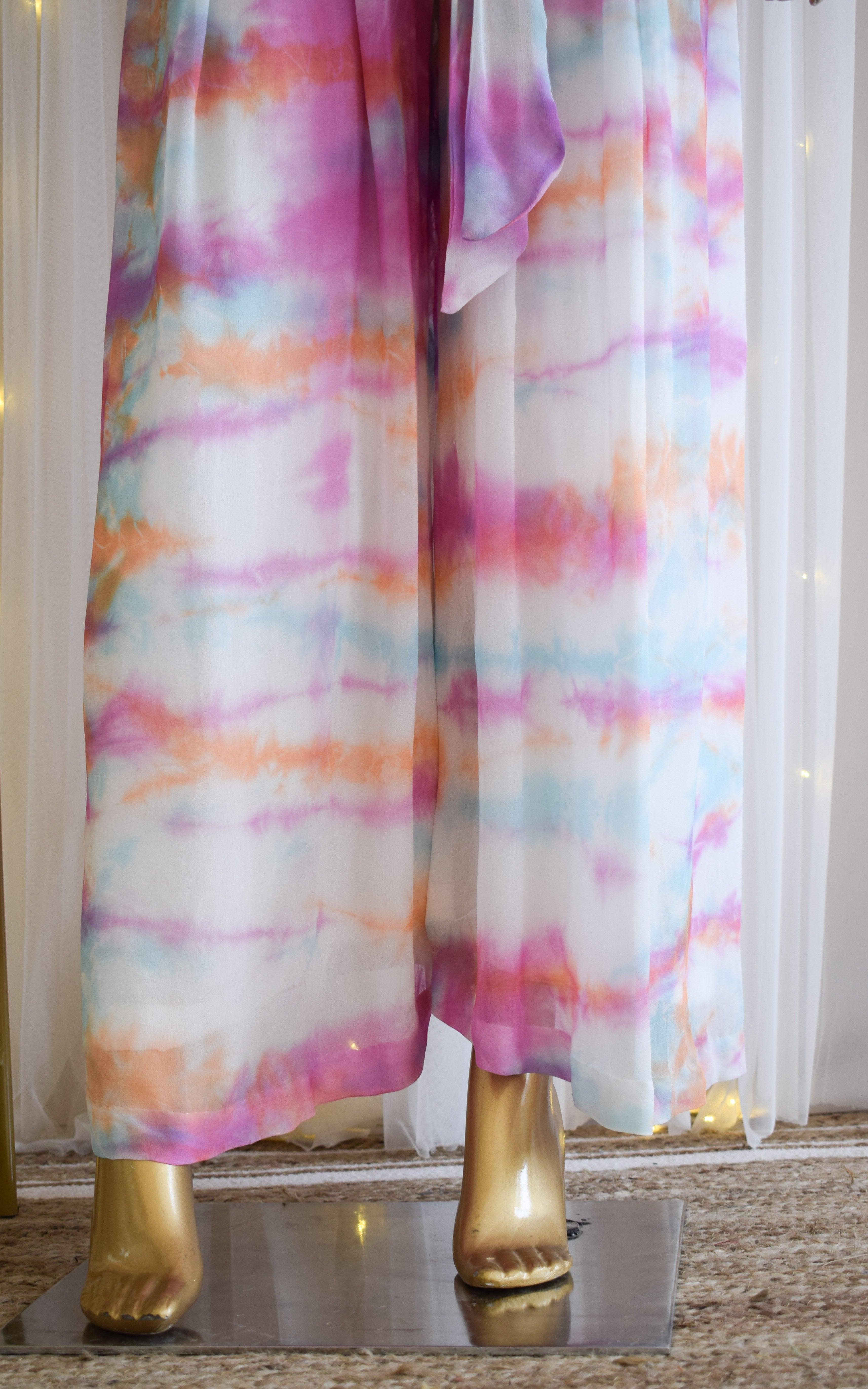 Multicolor Tie-dye Georgette Co-ord Set