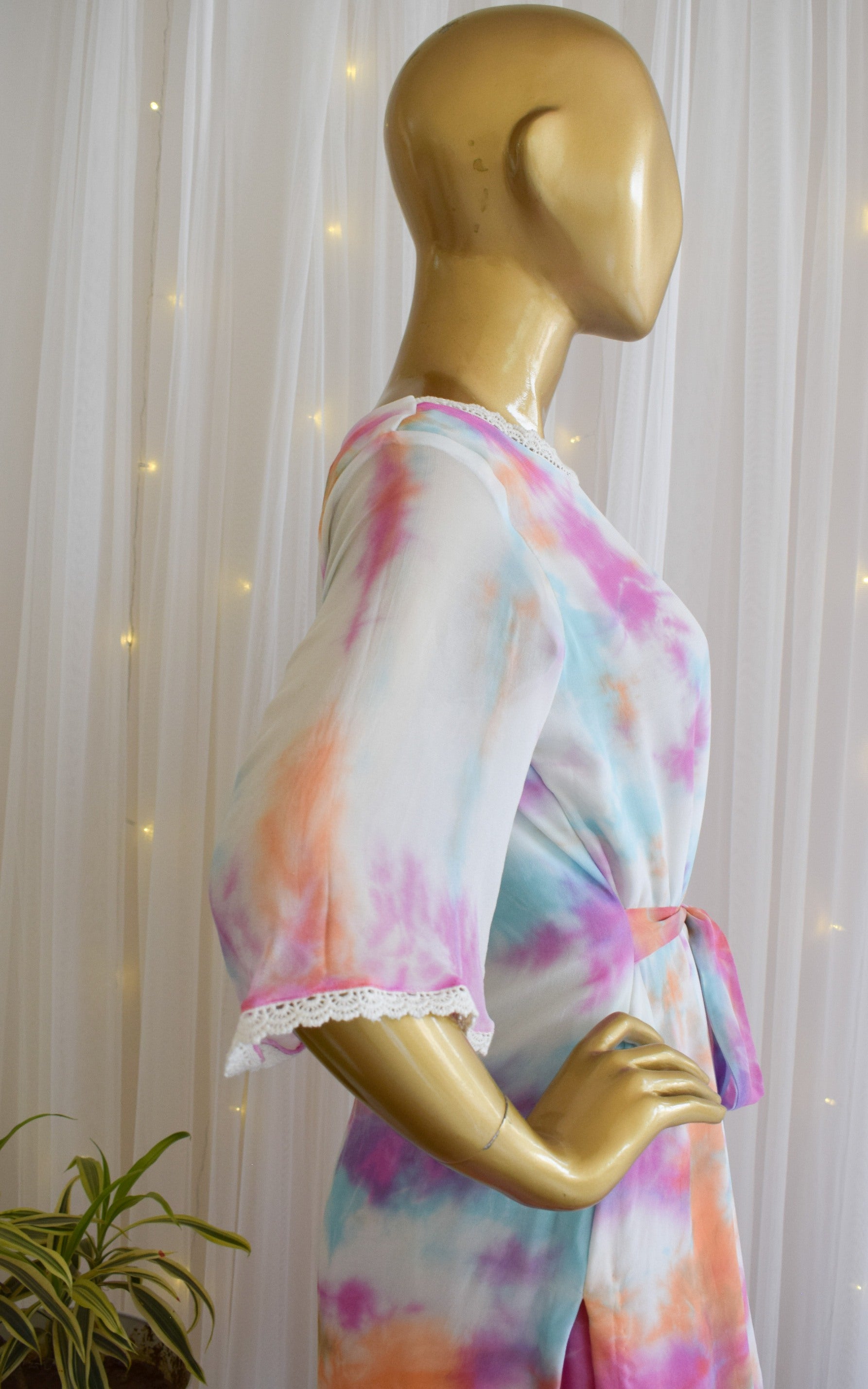 Multicolor Tie-dye Georgette Co-ord Set
