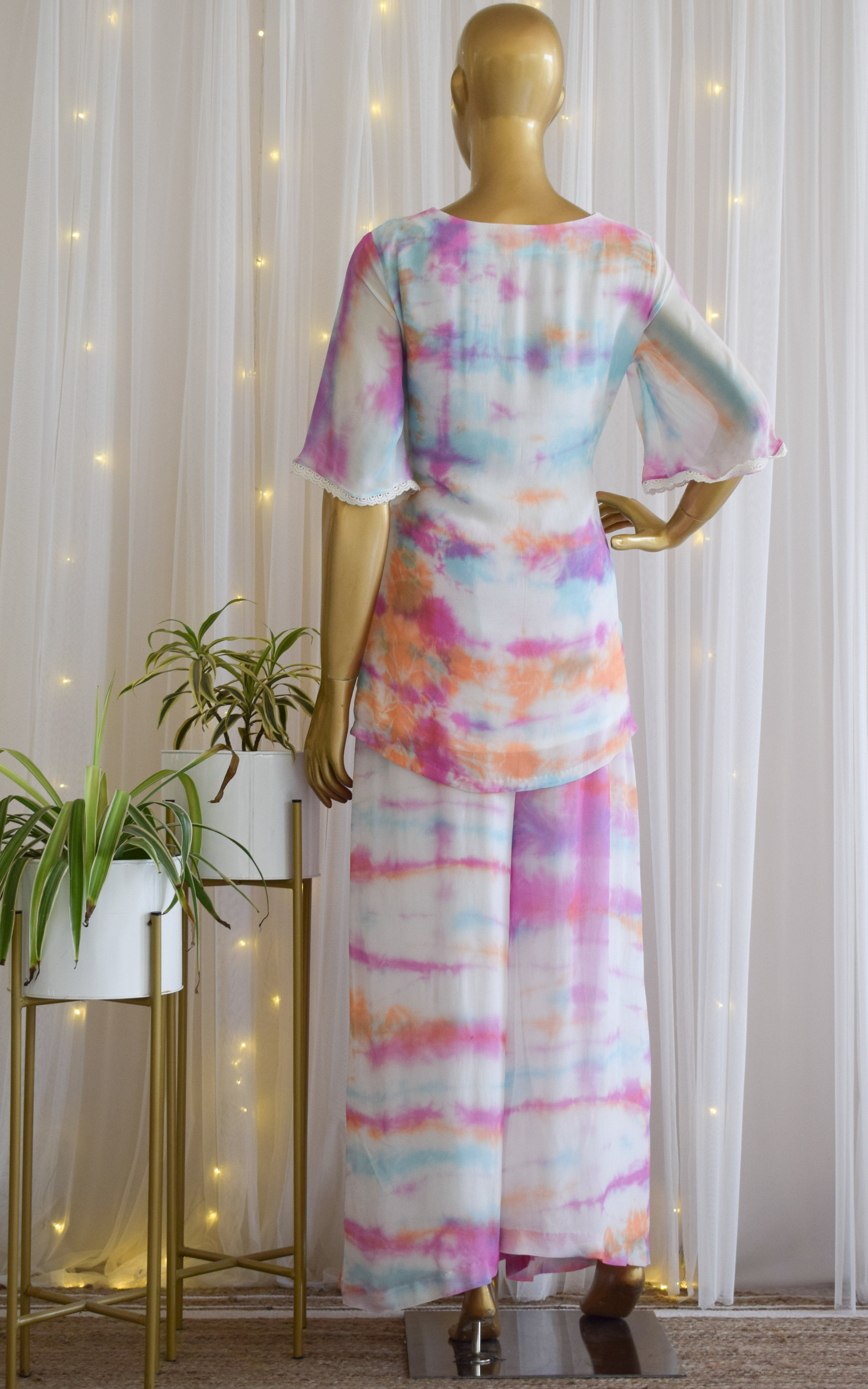 Multicolor Tie-dye Georgette Co-ord Set