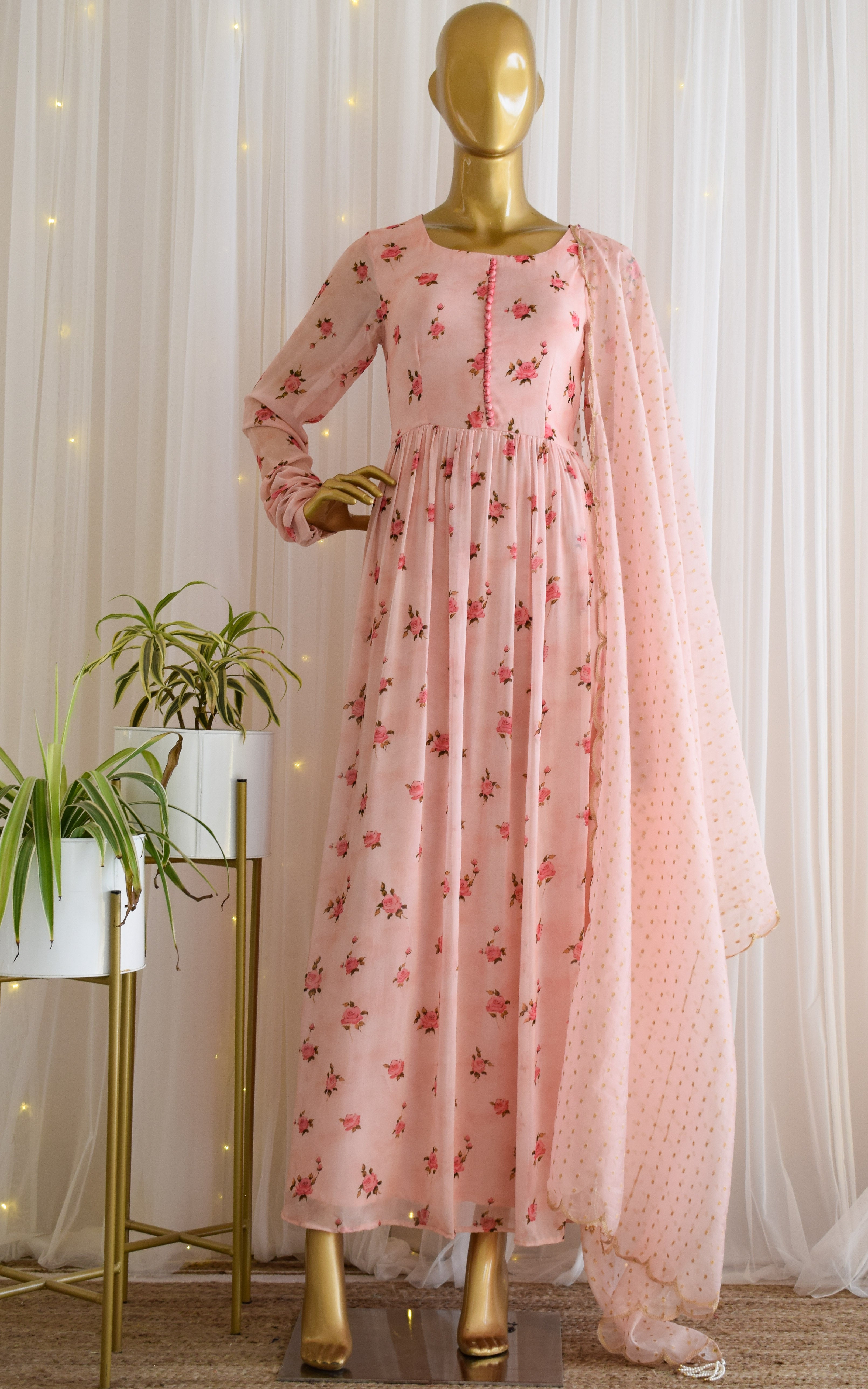 Desert Rose Printed Georgette Anarkali Suit