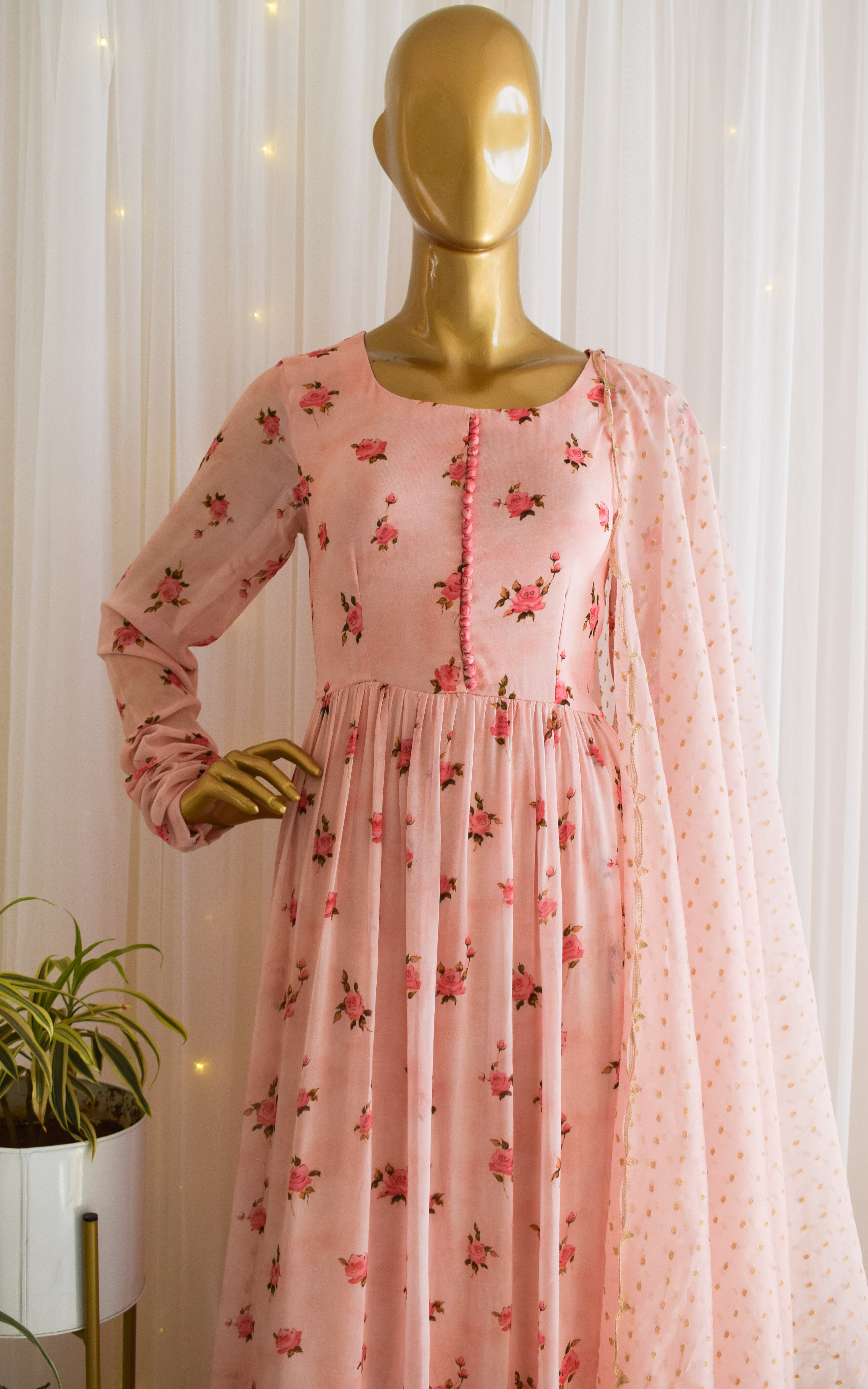 Desert Rose Printed Georgette Anarkali Suit
