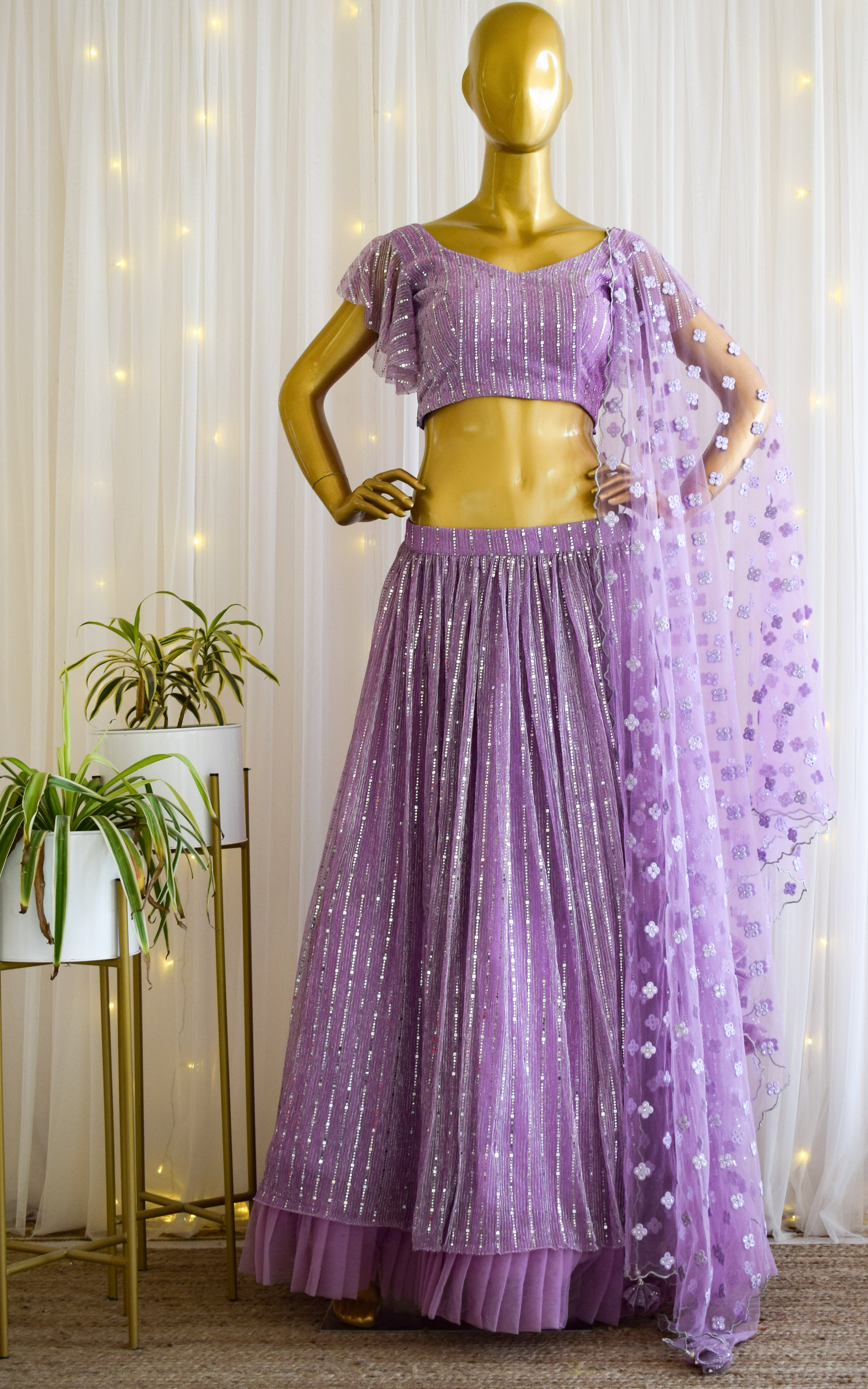 Lilac Shimmer Lehenga