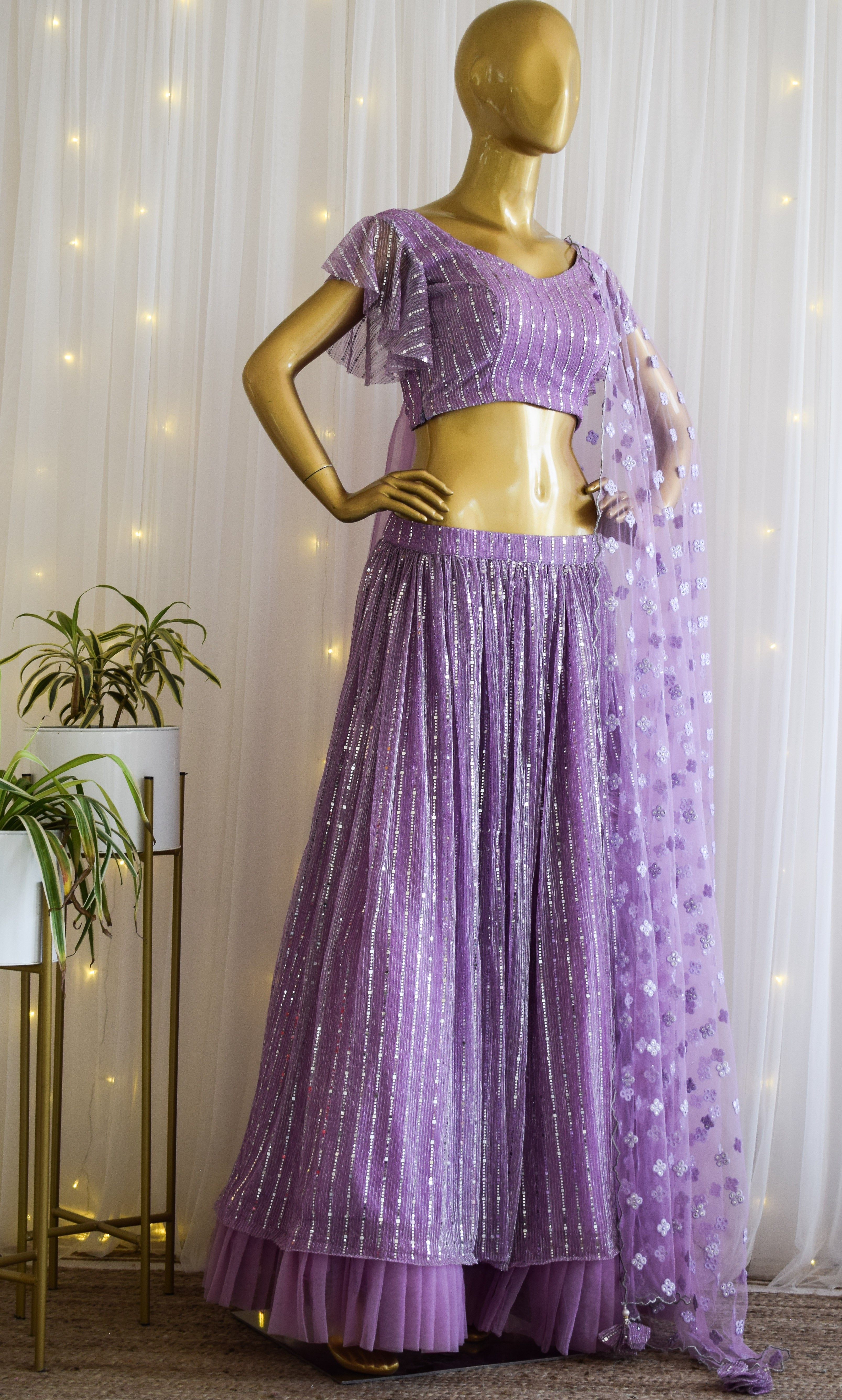 Lilac Shimmer Lehenga